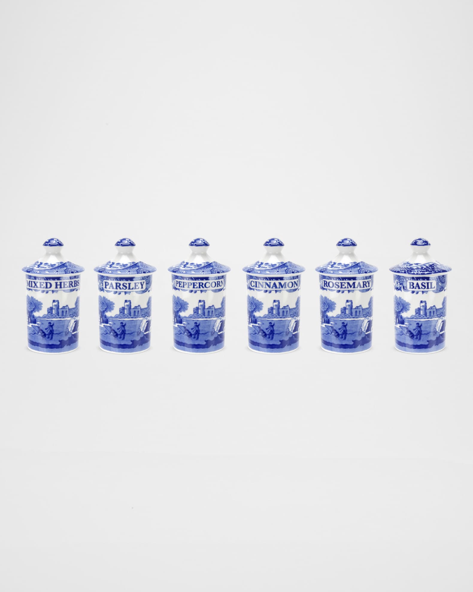 Spode Blue Italian Spice Jars, Set of 6 Horchow