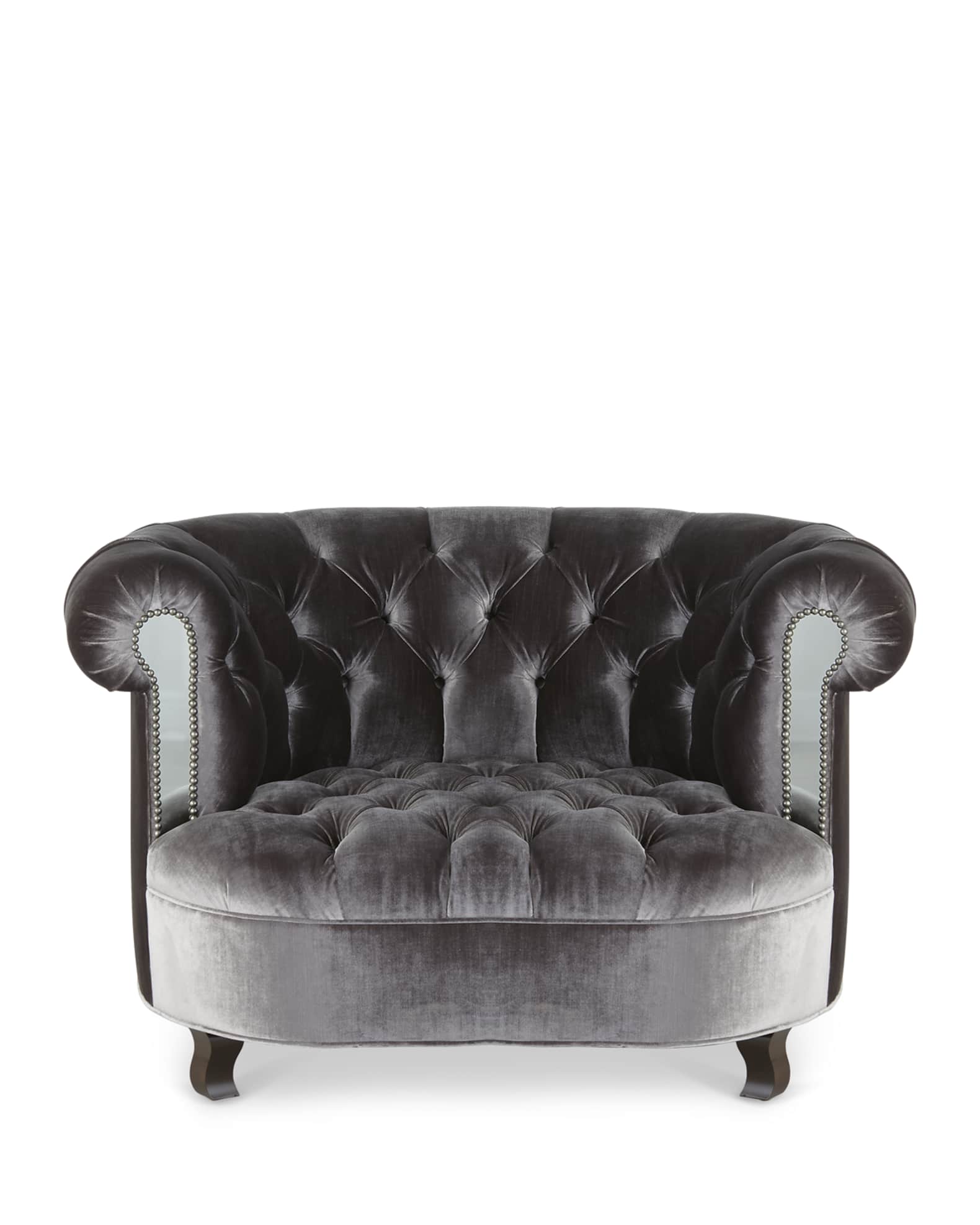 Silver velvet tub chair hot sale