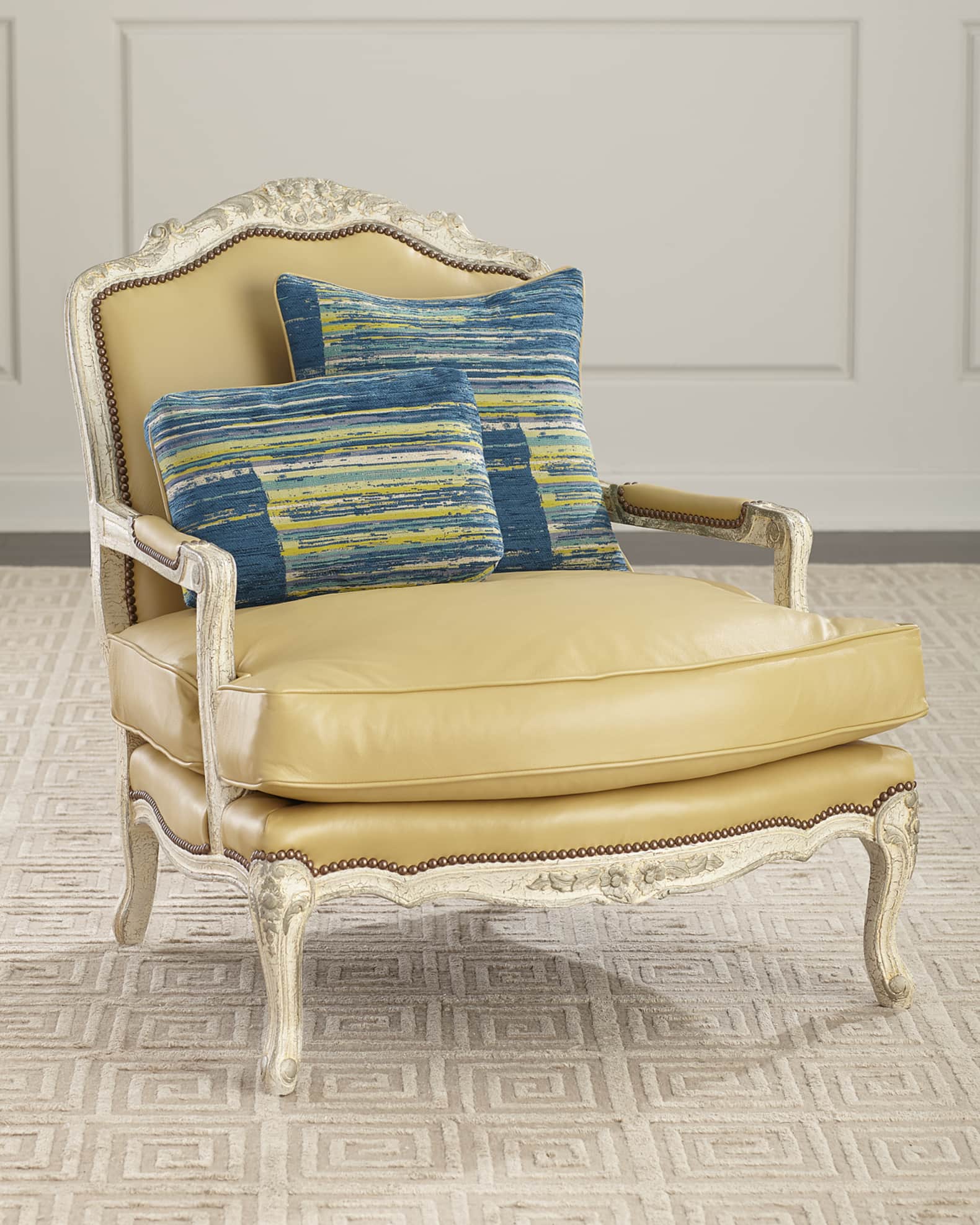 Leather cheap bergere chair