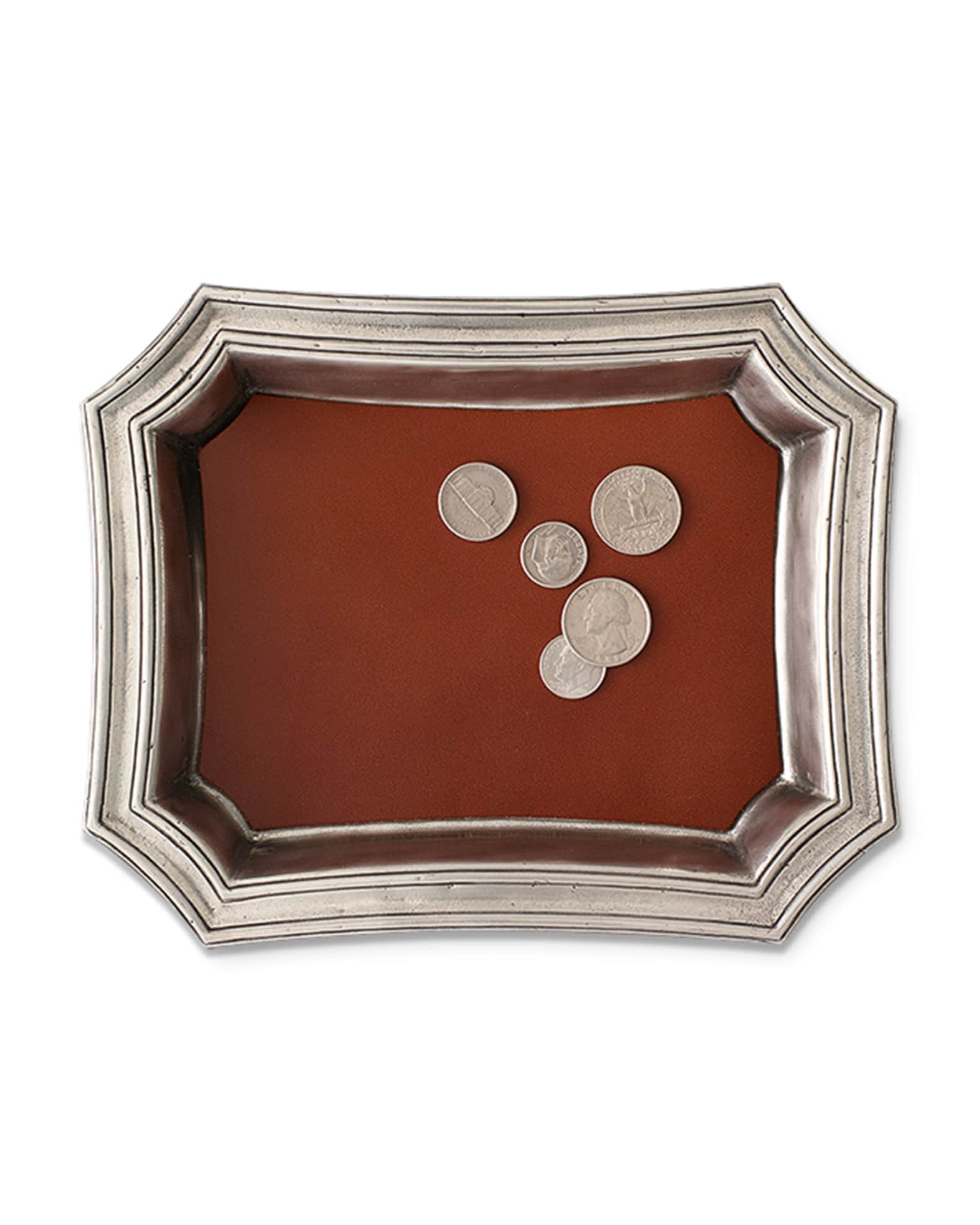 Match Pocket Change Tray with Leather Insert | Horchow