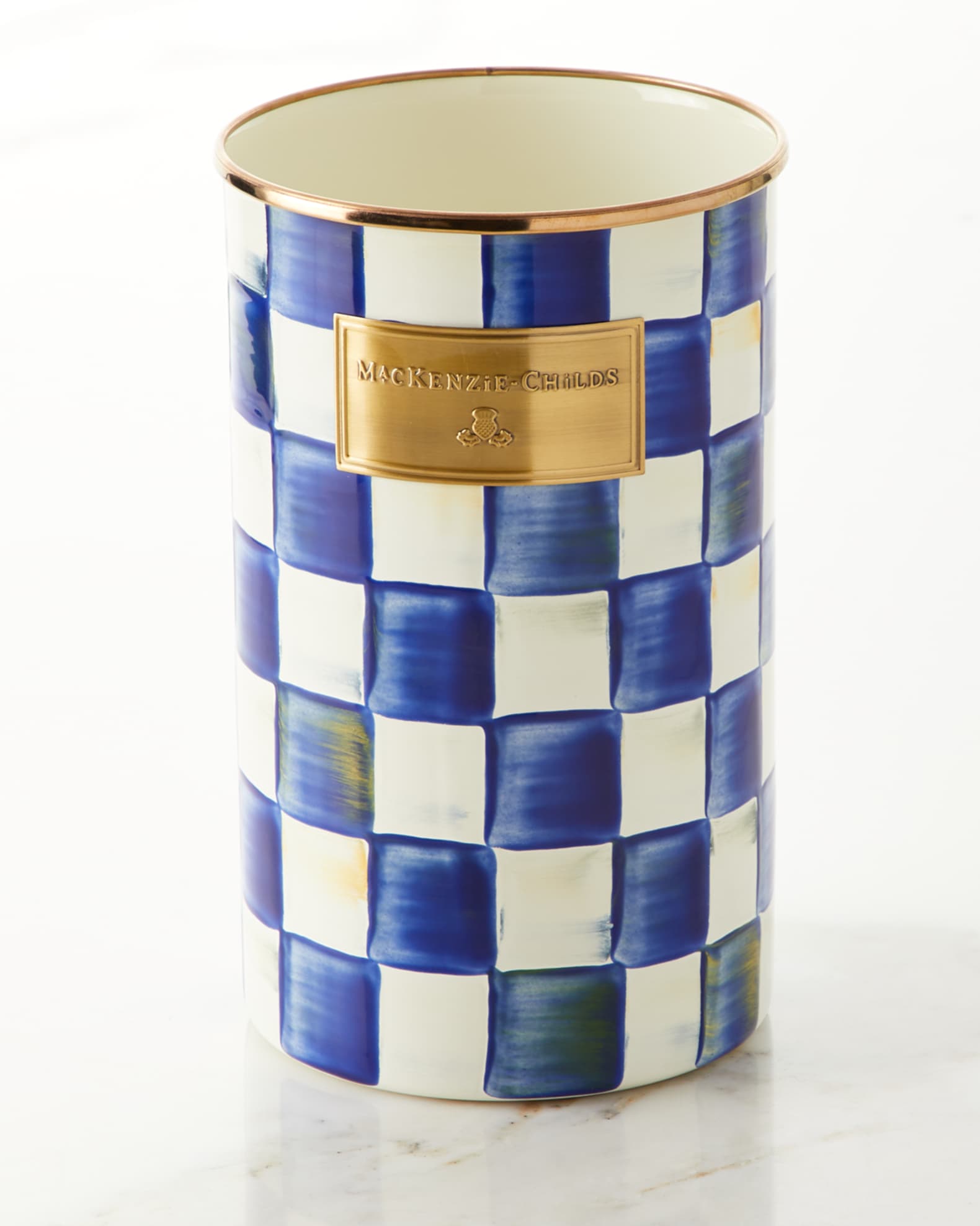 MacKenzieChilds Royal Check Utensil Holder Horchow