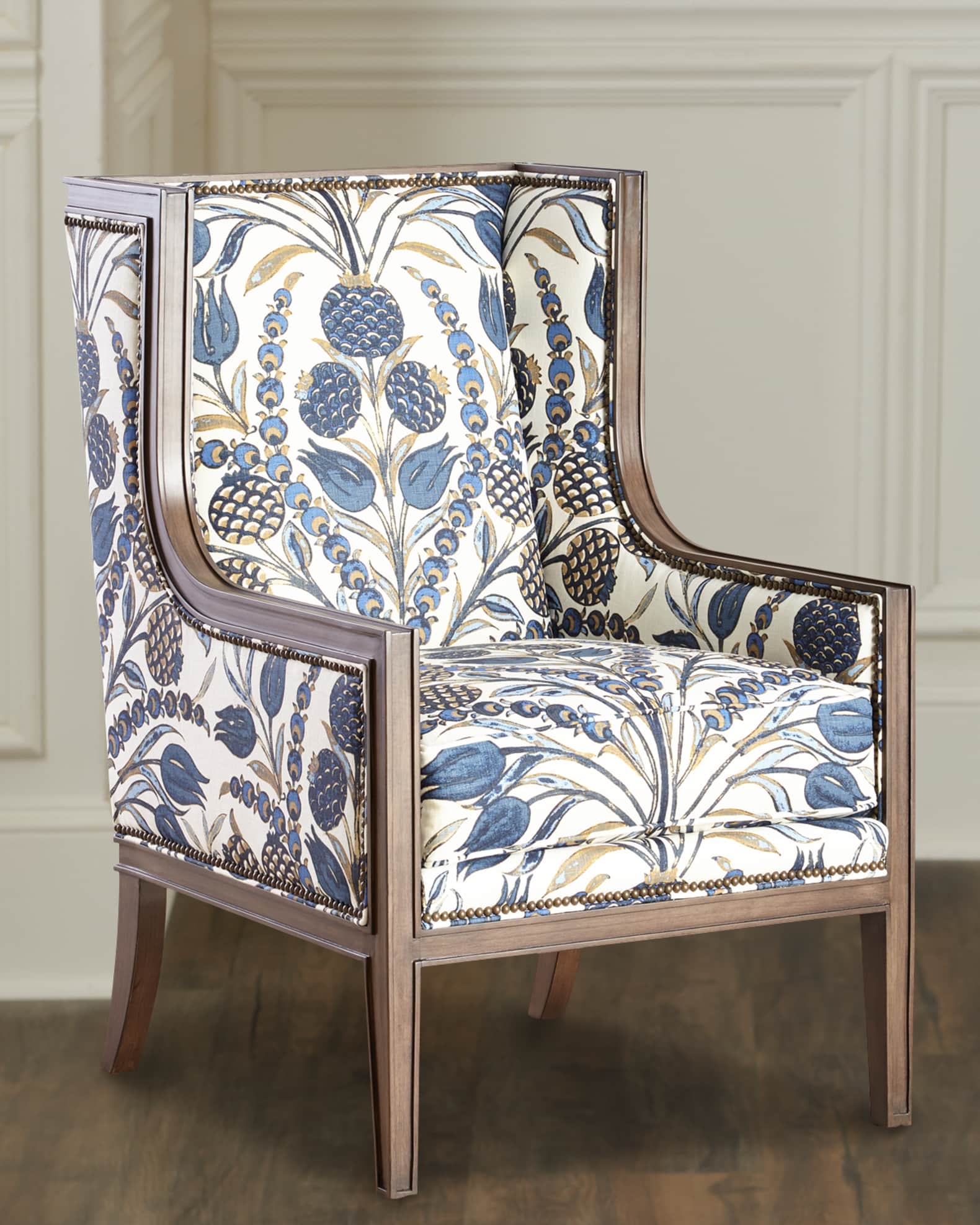 White linen accent chair shop
