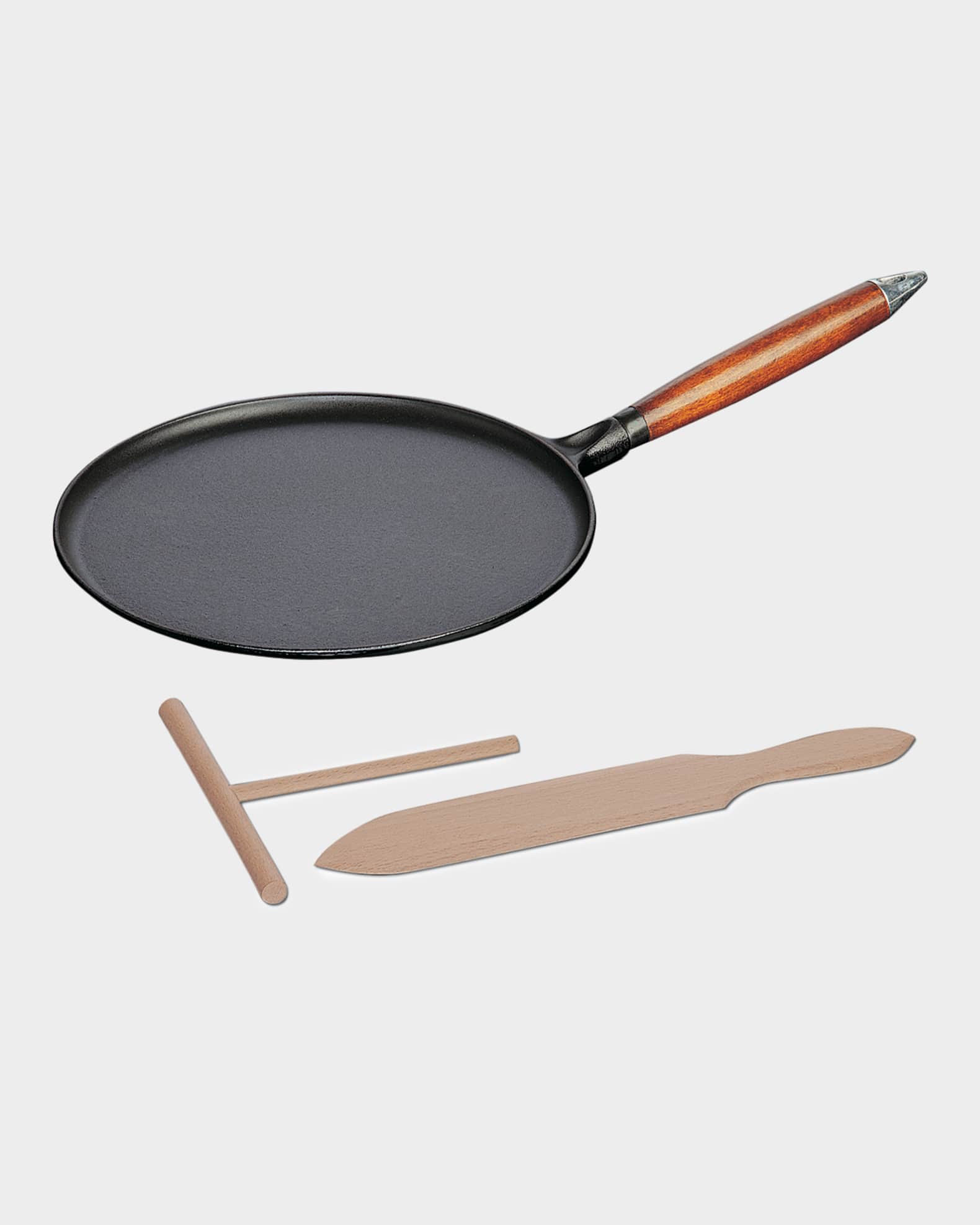 Staub 11" Cast Iron Crepe Pan with Spreader and Spatula