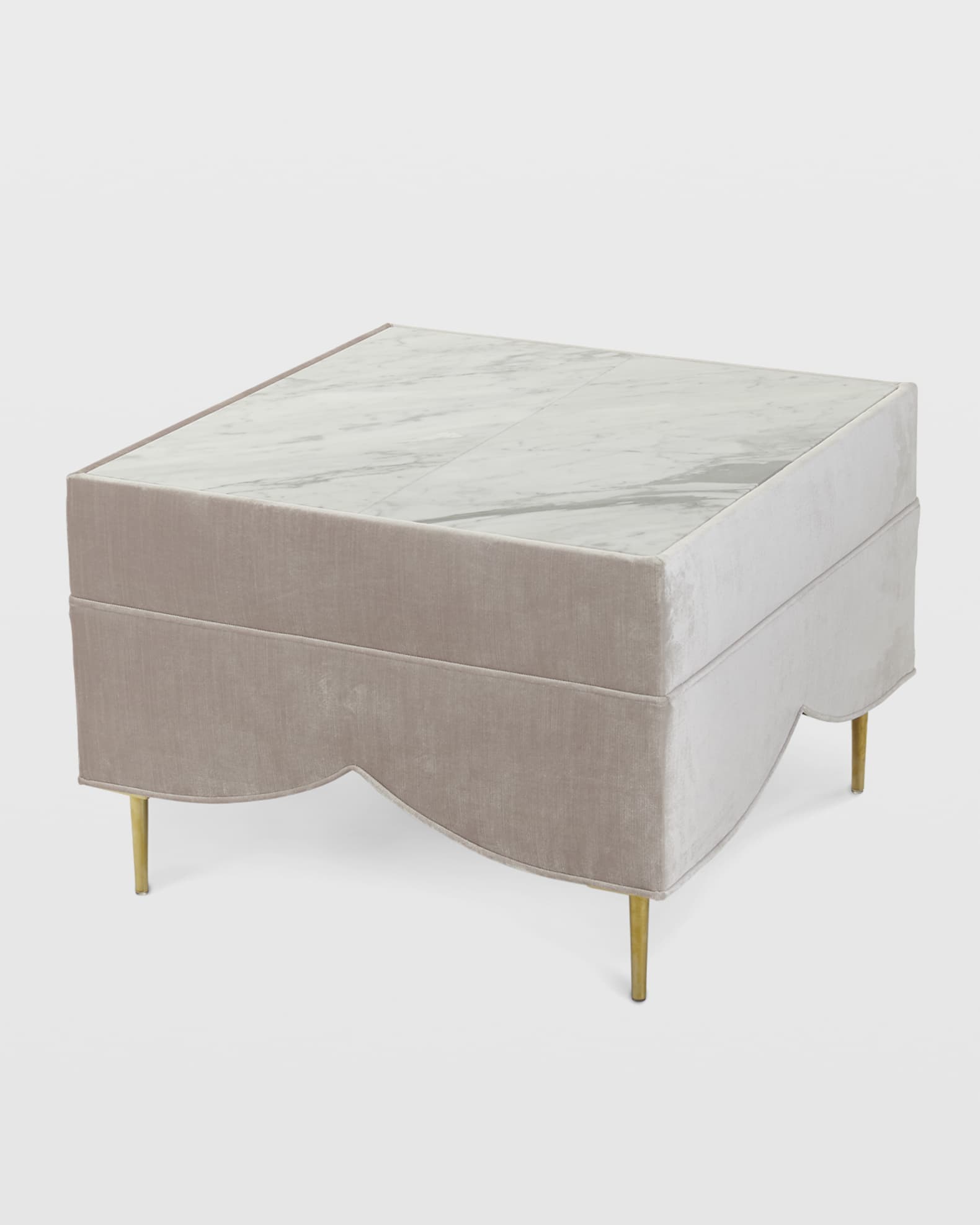 Haute House Valentina Marble Cocktail Ottoman Horchow