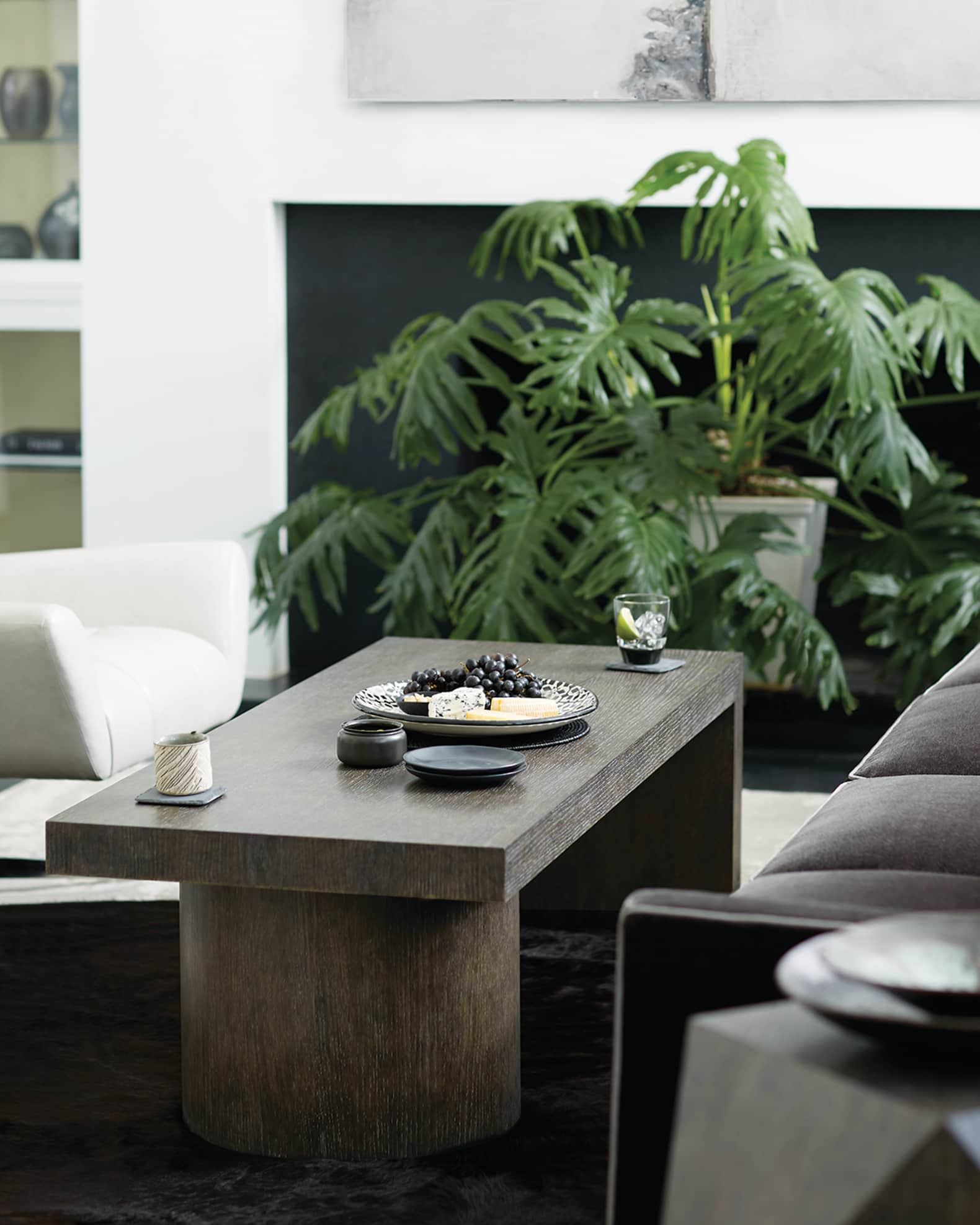 Pedestal coffee 2025 table rectangle