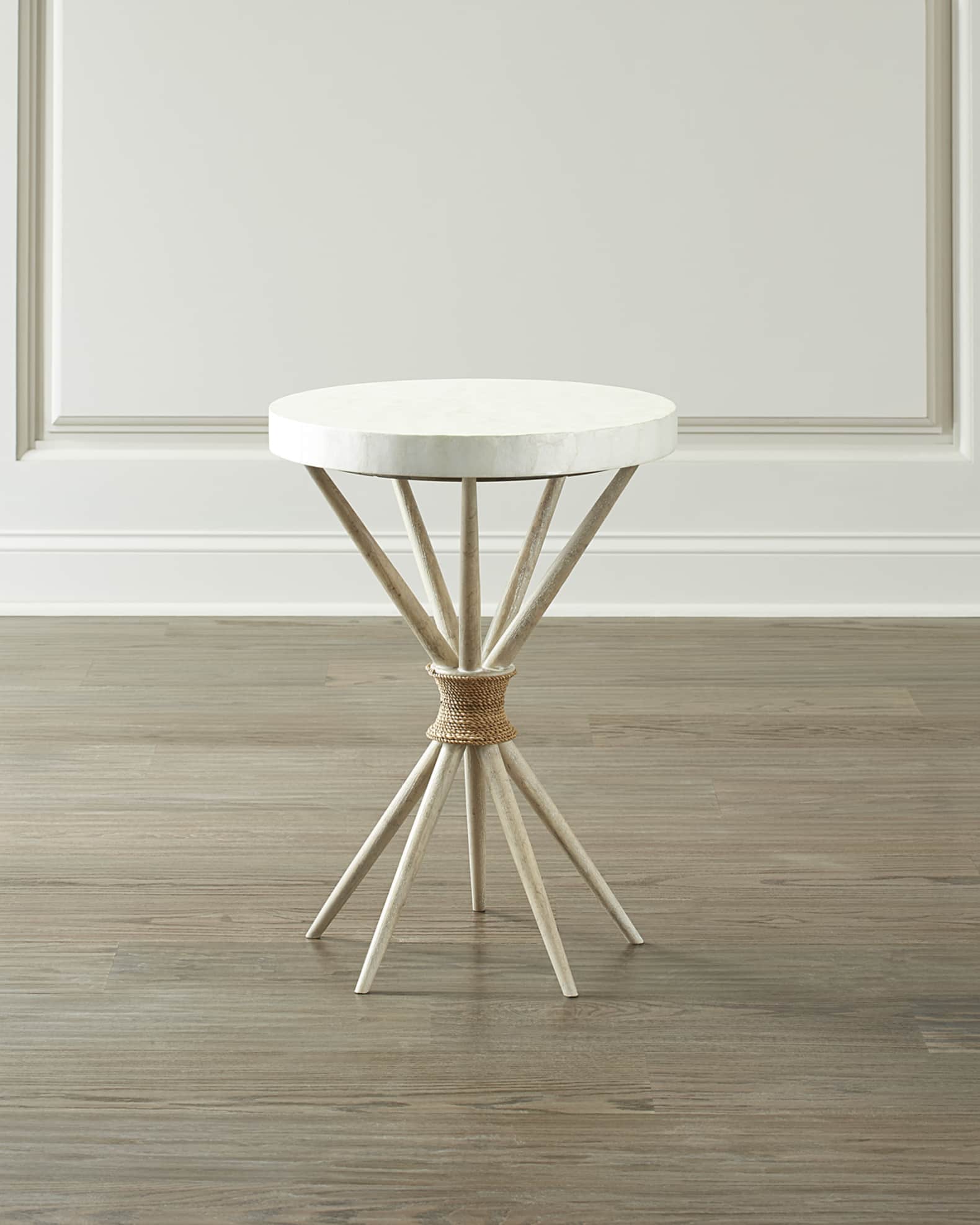 Capiz shell store end table