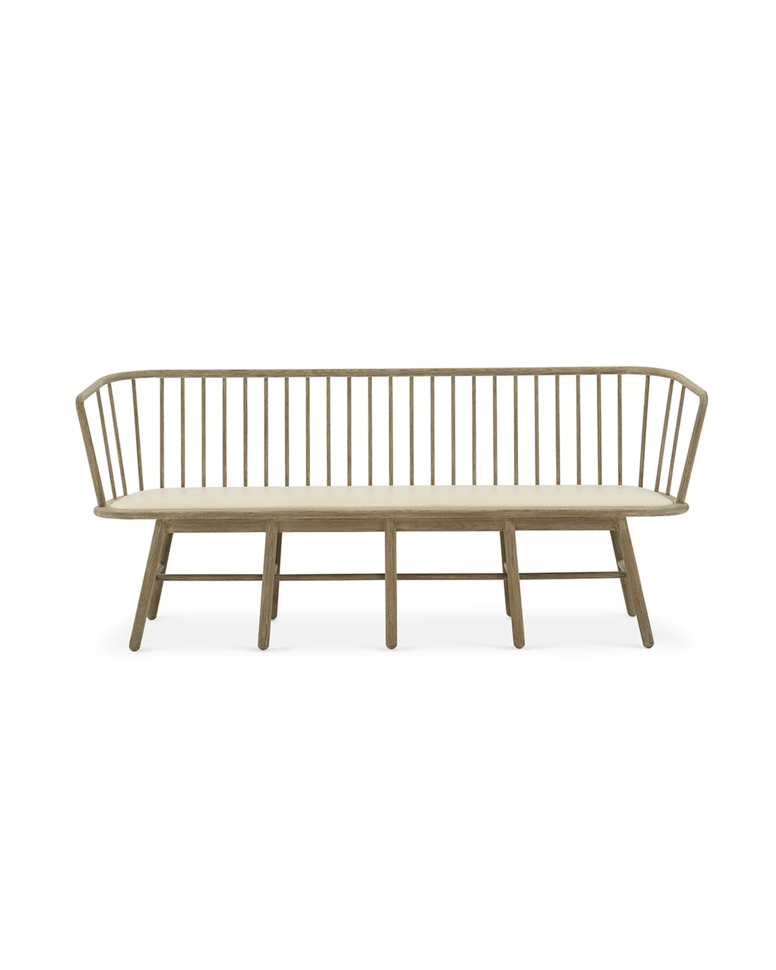 Global Views Lora Leather Spindle Bench, 86