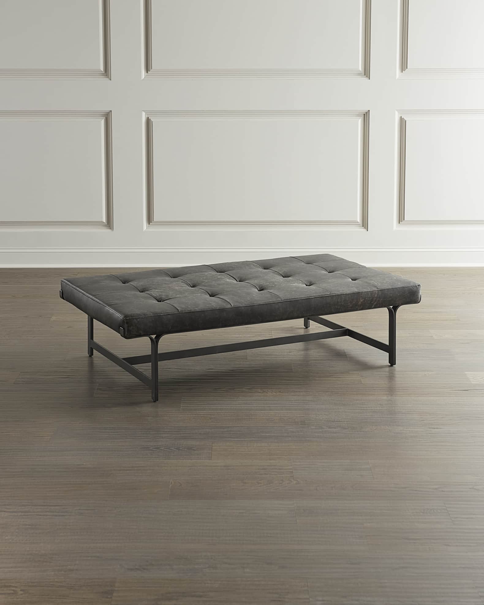 Four Hands Thompson Leather Tufted Coffee Table