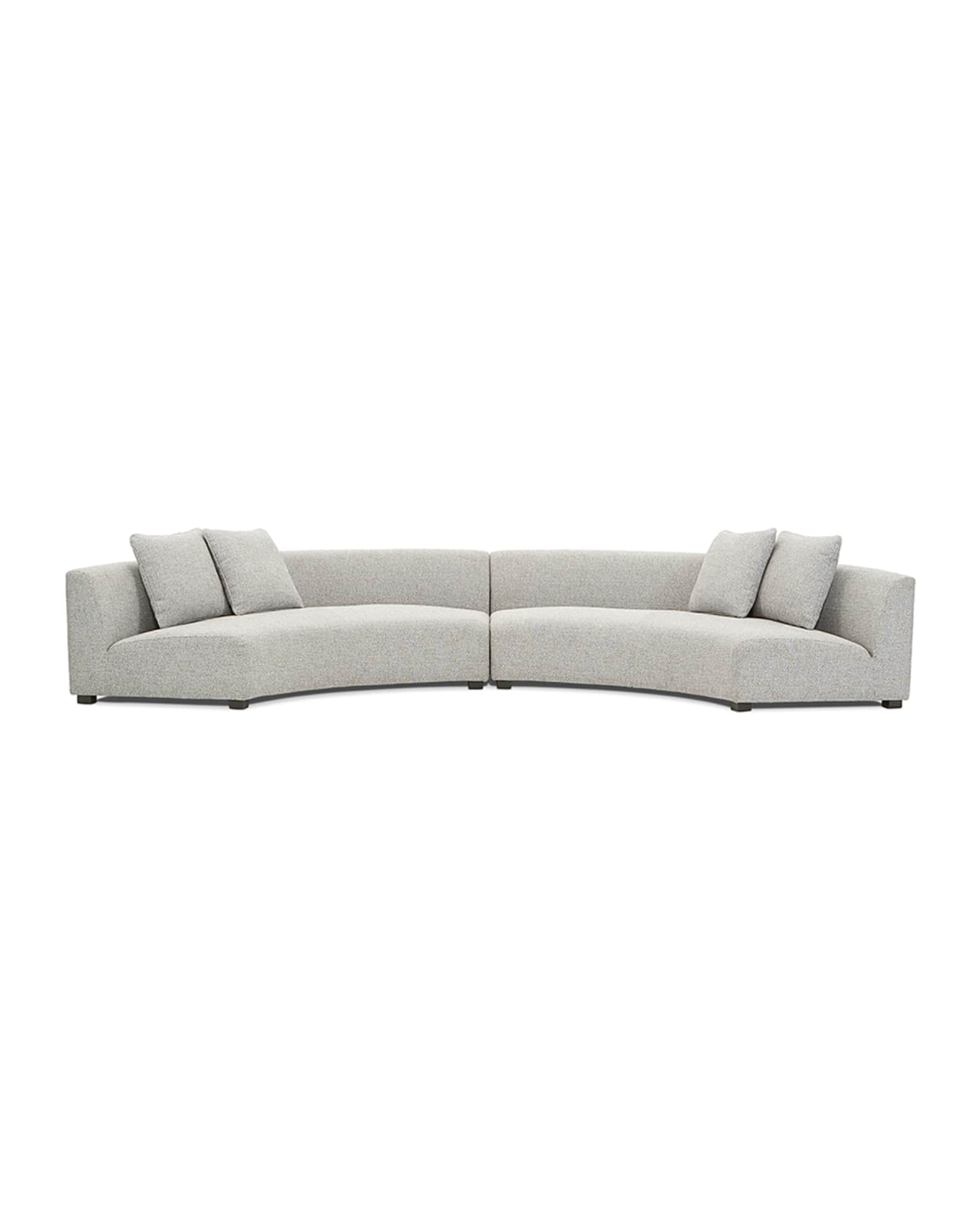 Four Hands Belmount Gray Astor 2-Piece Curved Sectional