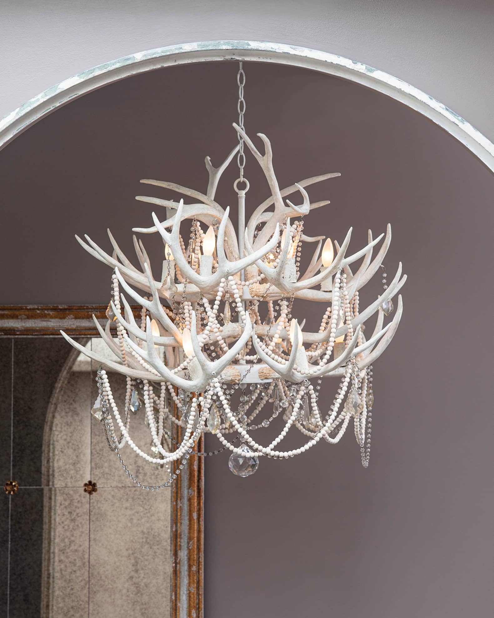 Antler chandelier with crystals outlet