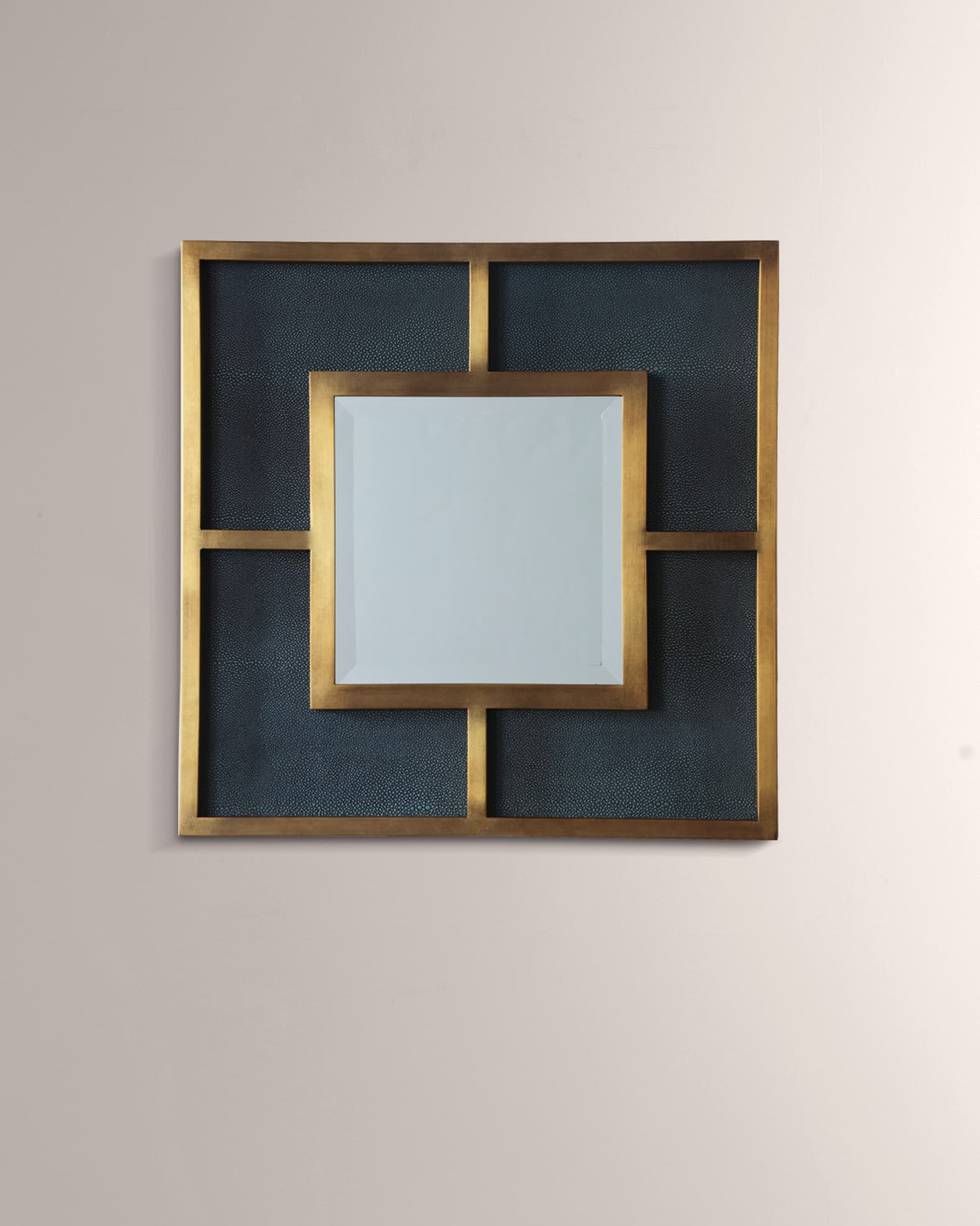 Port 68 Cairo Brass & Shagreen Mirror Horchow