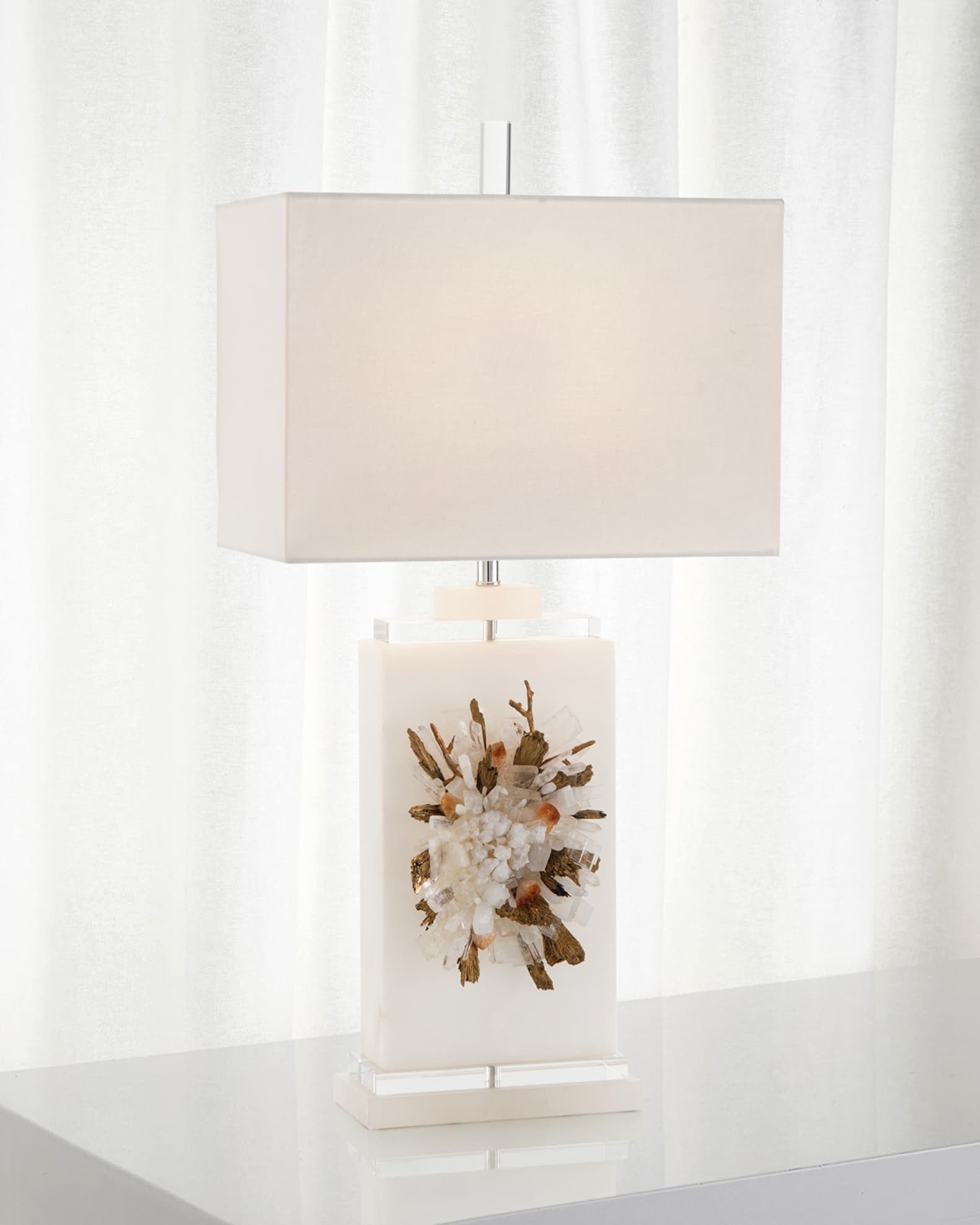 John-Richard Collection Profusion Of Crystal Alabaster Table Lamp