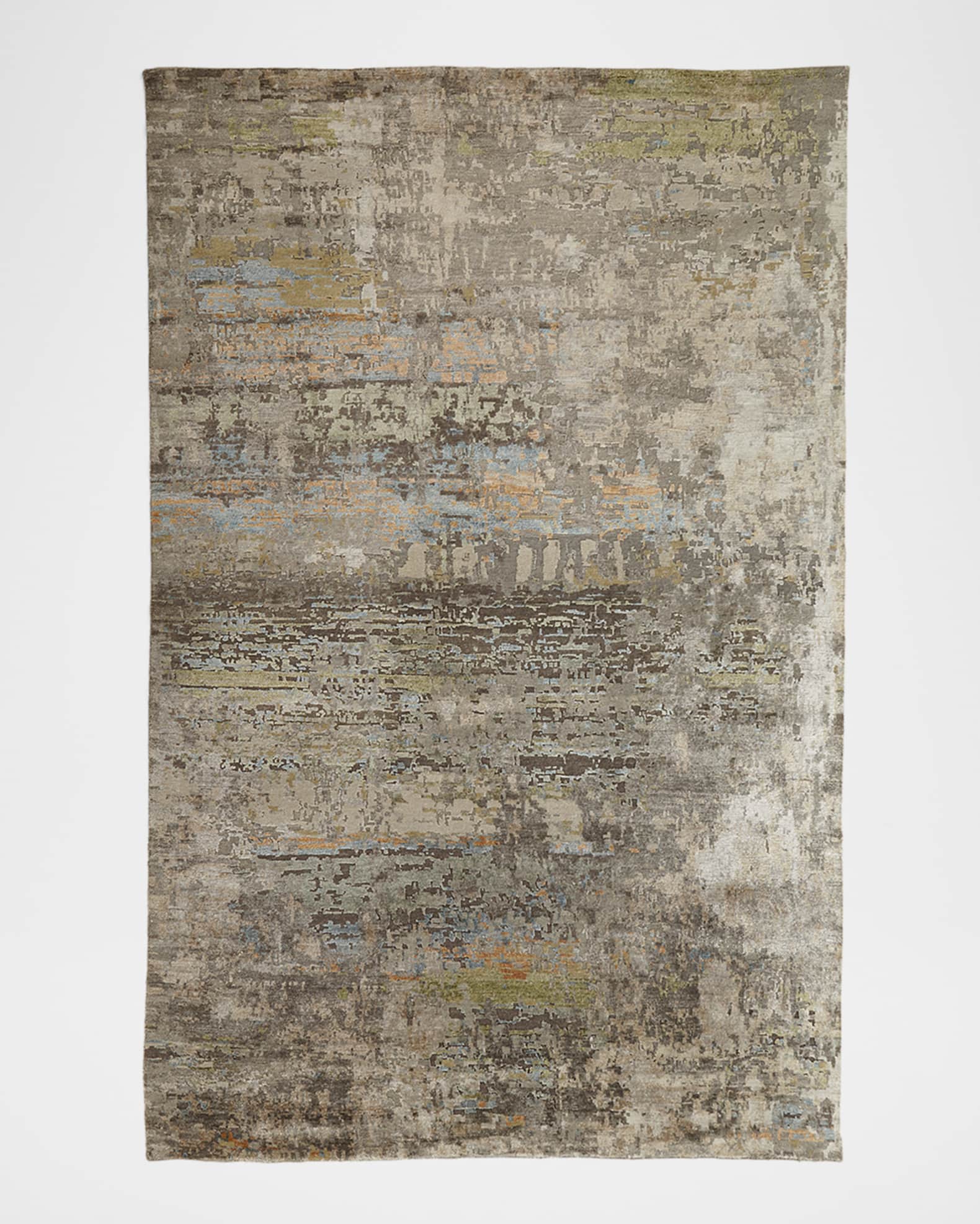 Josie Natori Lhasa Haze Hand-Knotted Runner, 3' x 10'
