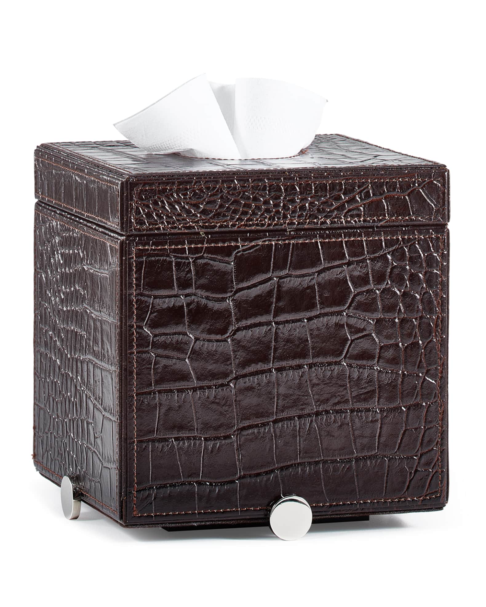 Brown tissue box holder on sale