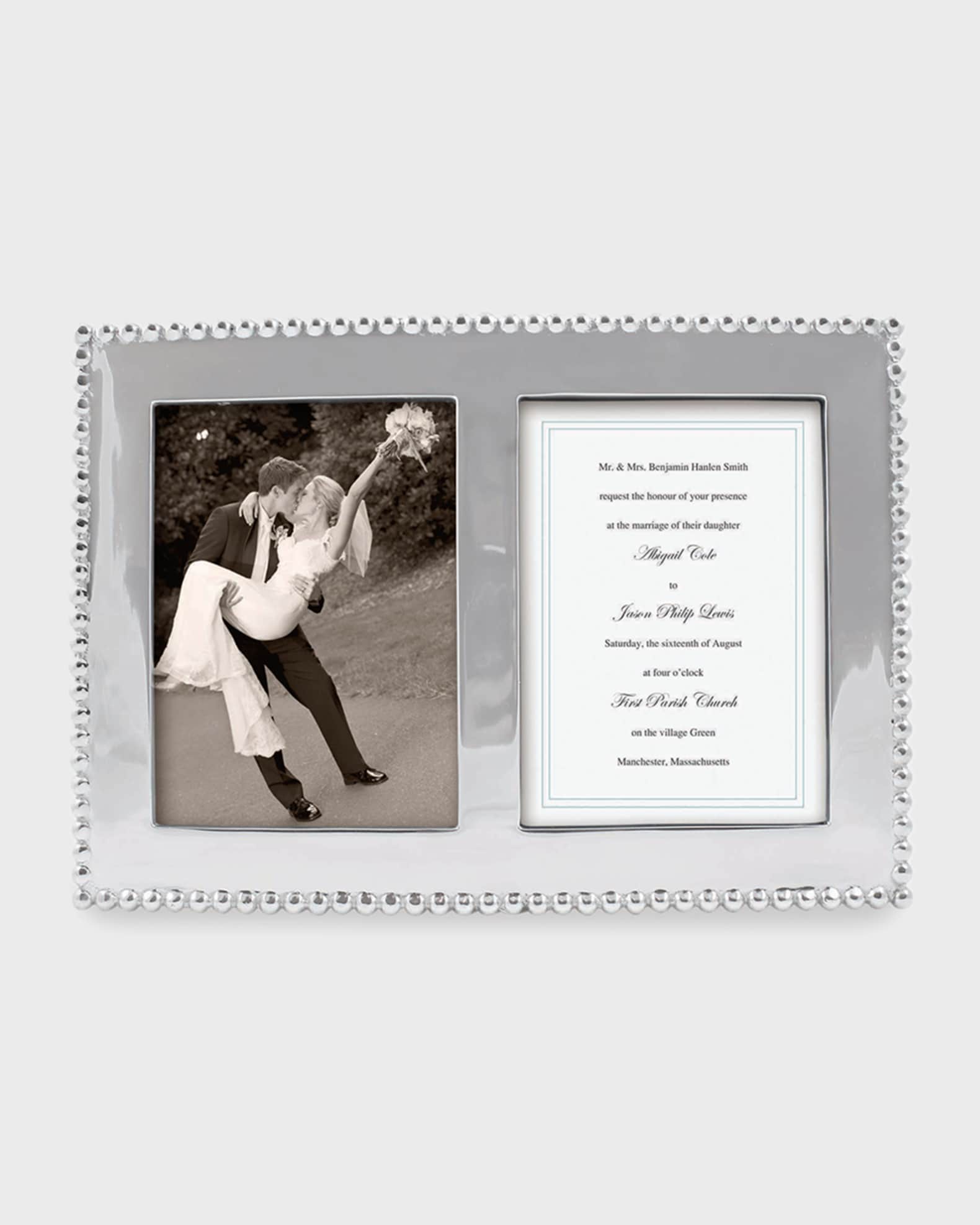 Mariposa Pearled Double Picture Frame, 5"x 7" Horchow
