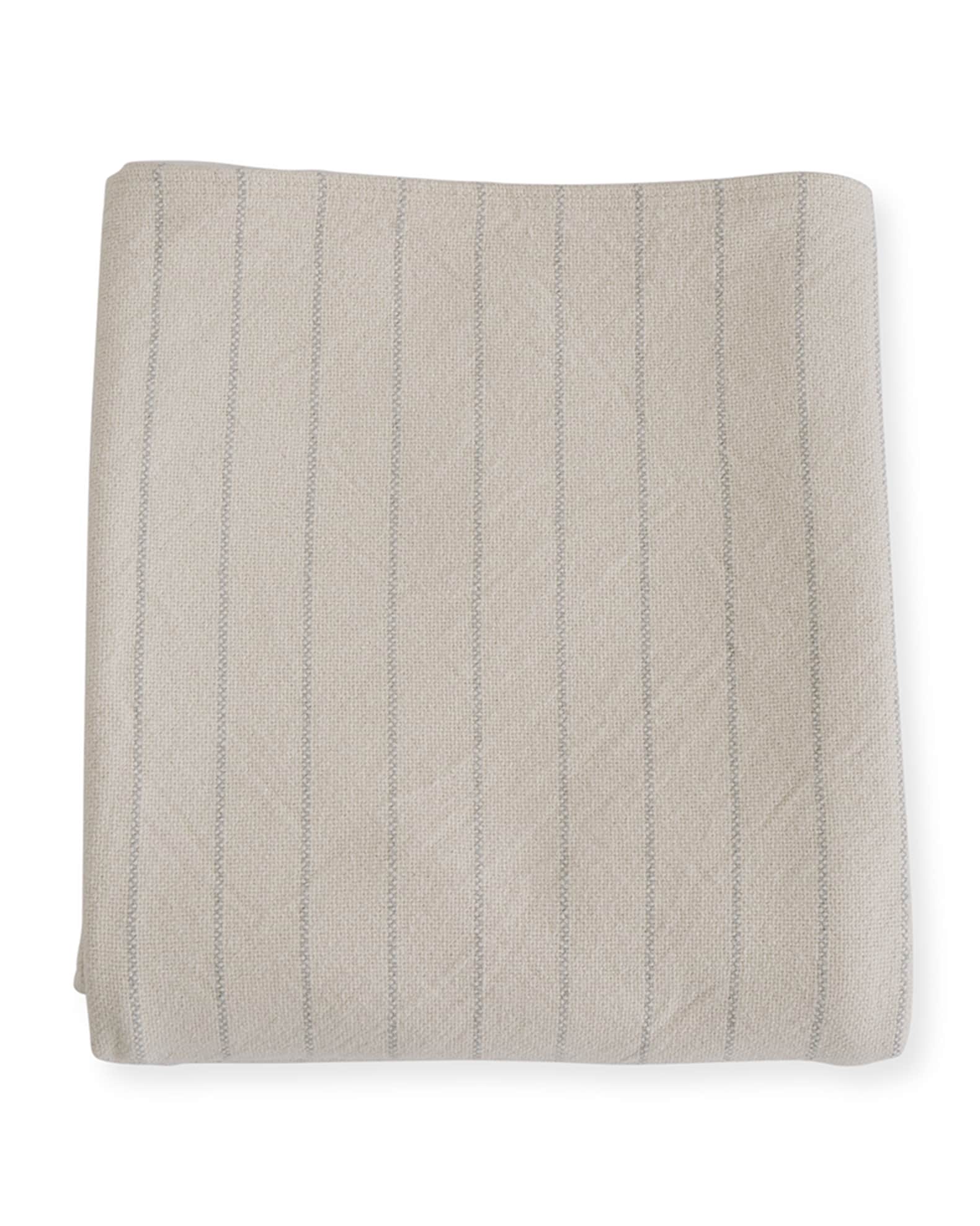 Evangeline Linens Pinstripe Herringbone Cotton King Blanket