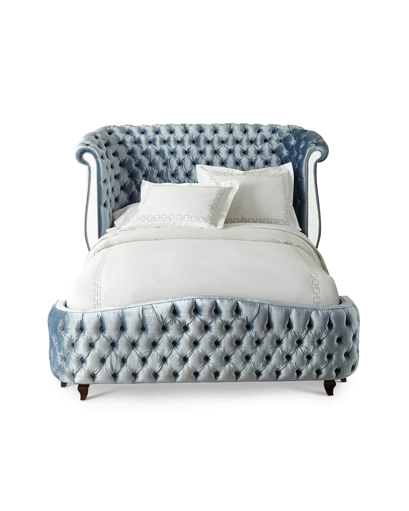 Haute House Brigitte Tufted Mirror Panel Queen Bed Horchow