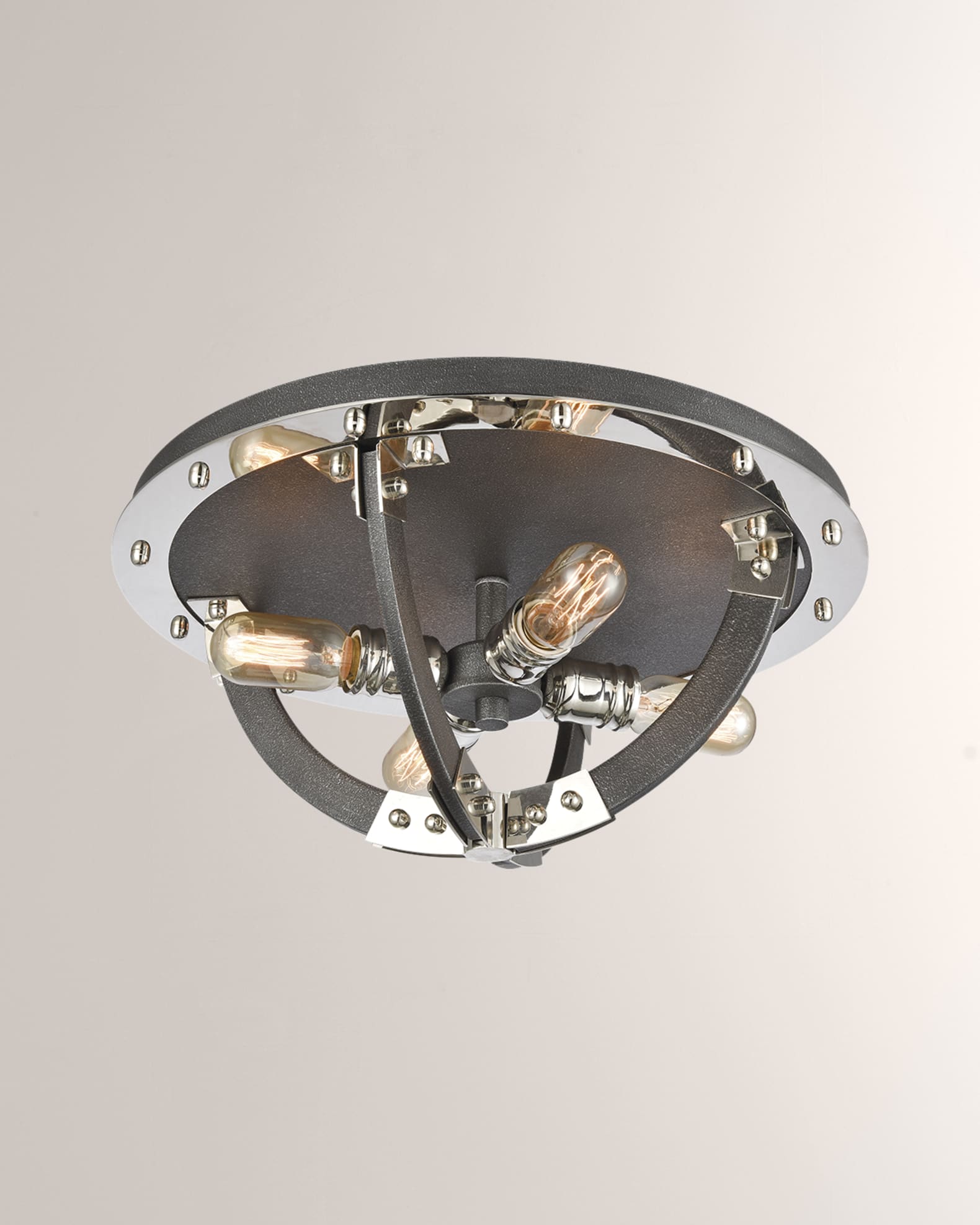 Riveted Plate 4-Light Flush Mount