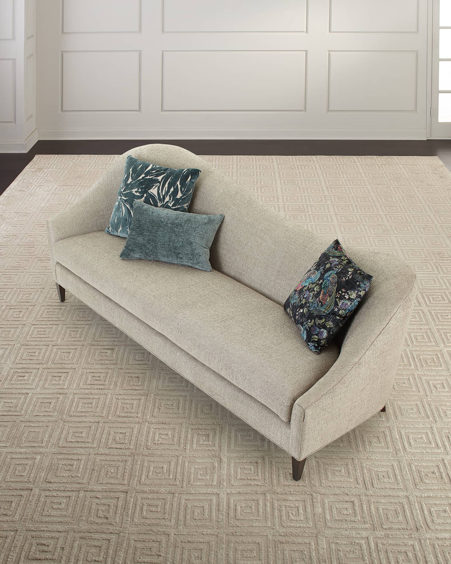 Ethan allen store curved sofa