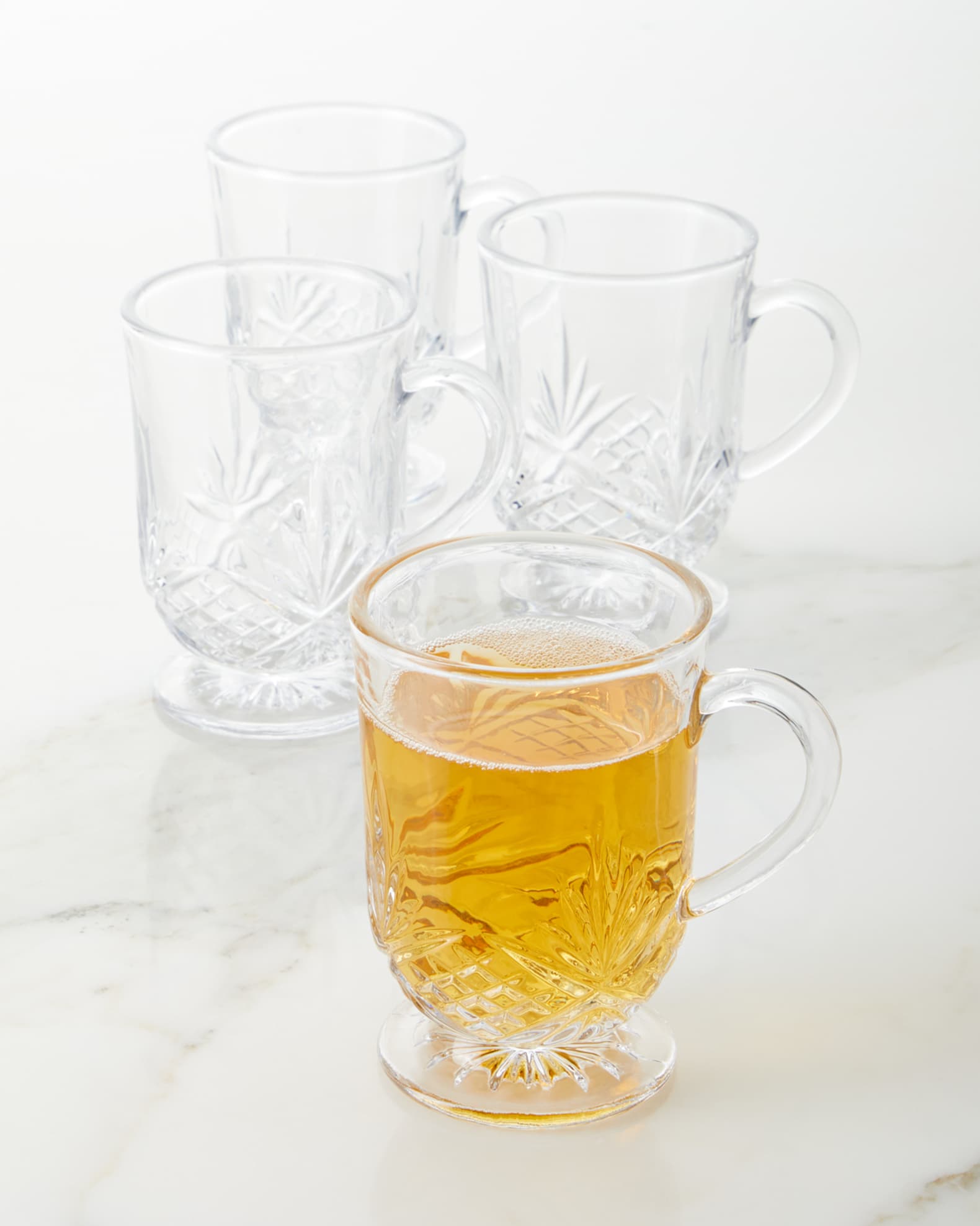 Godinger Footed Glass Mugs Set of 4