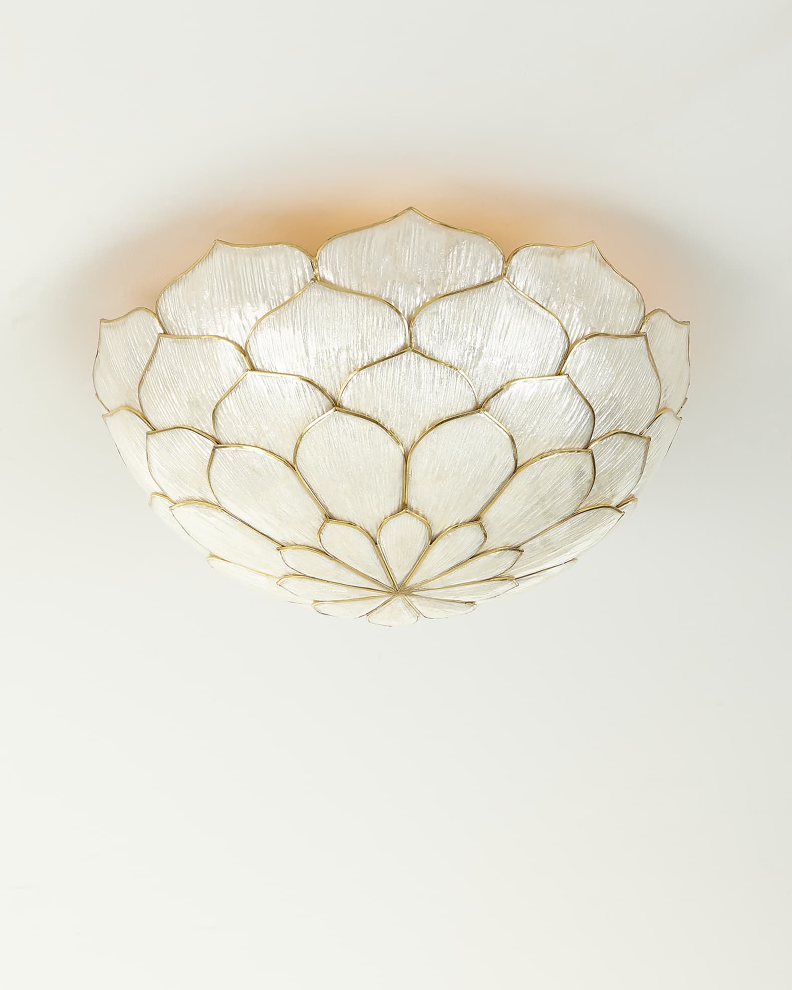 Capiz flush mount light fixture top