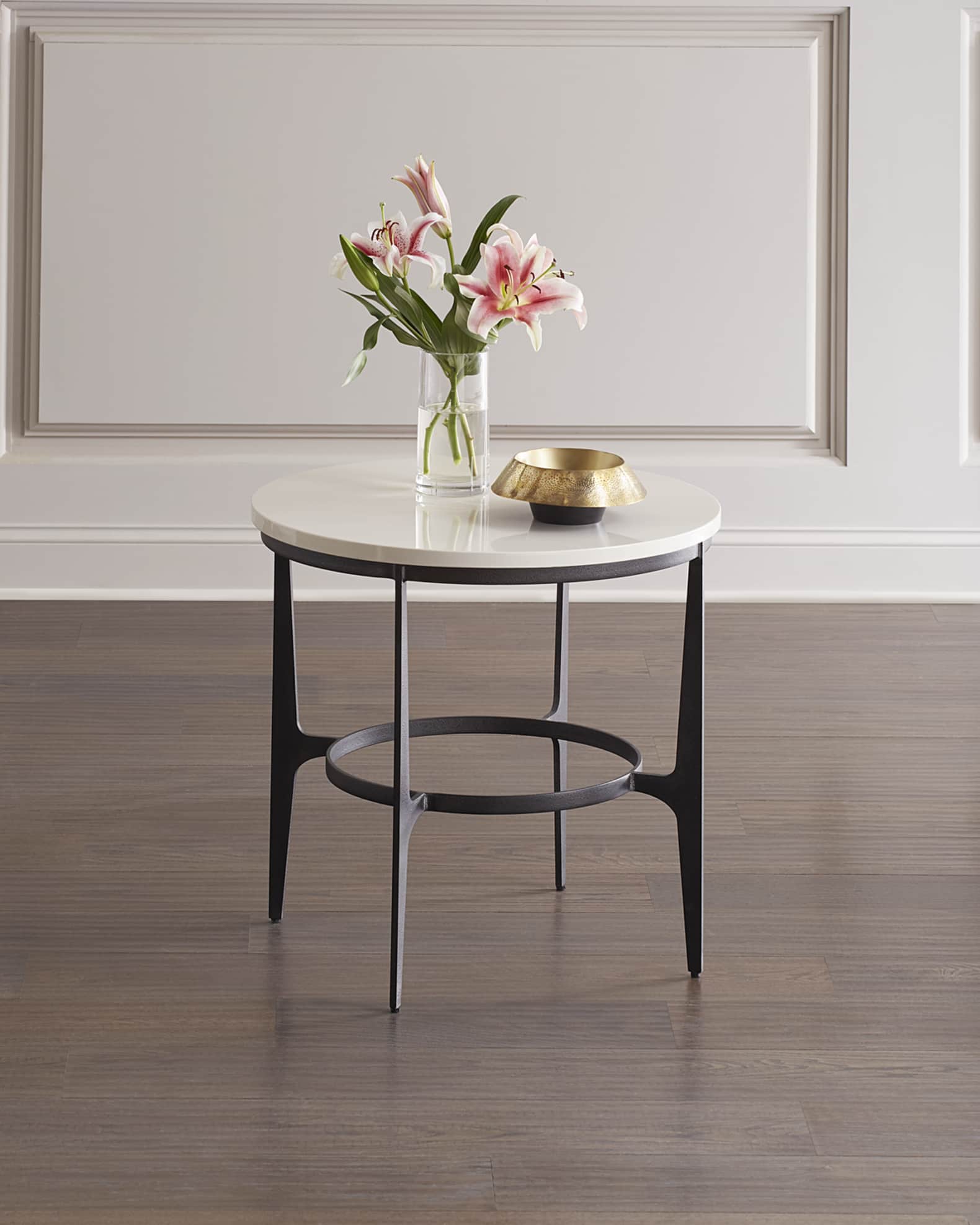 Bernhardt Avondale Round Metal End Table Horchow