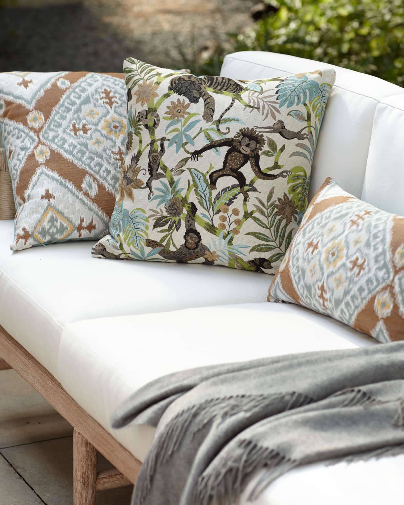 Elaine Smith Ikat Diamond Caramel Indoor/Outdoor Pillow