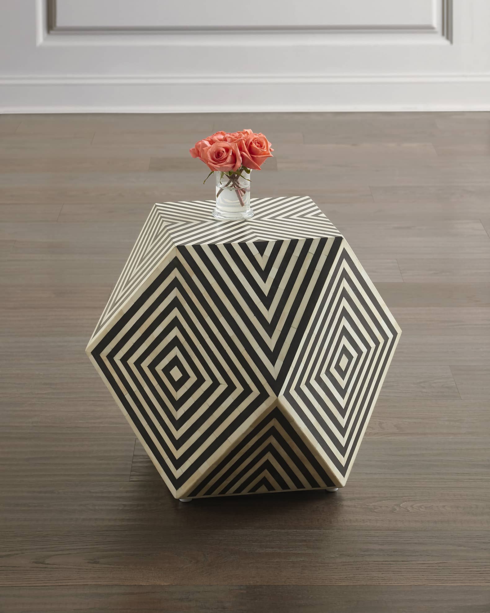 White bone inlay side table 2025