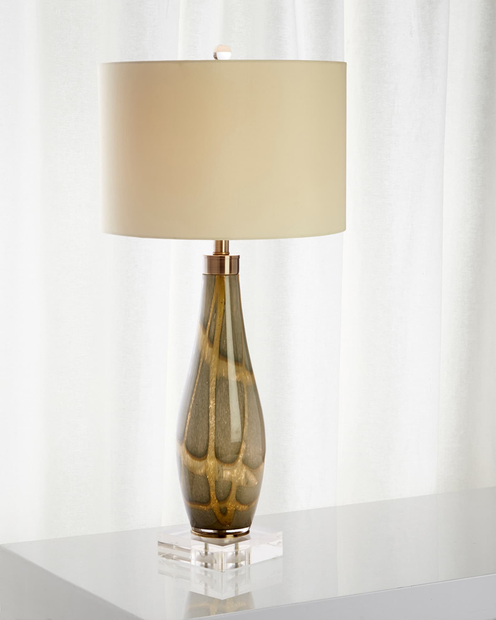 Gold and green lamp discount