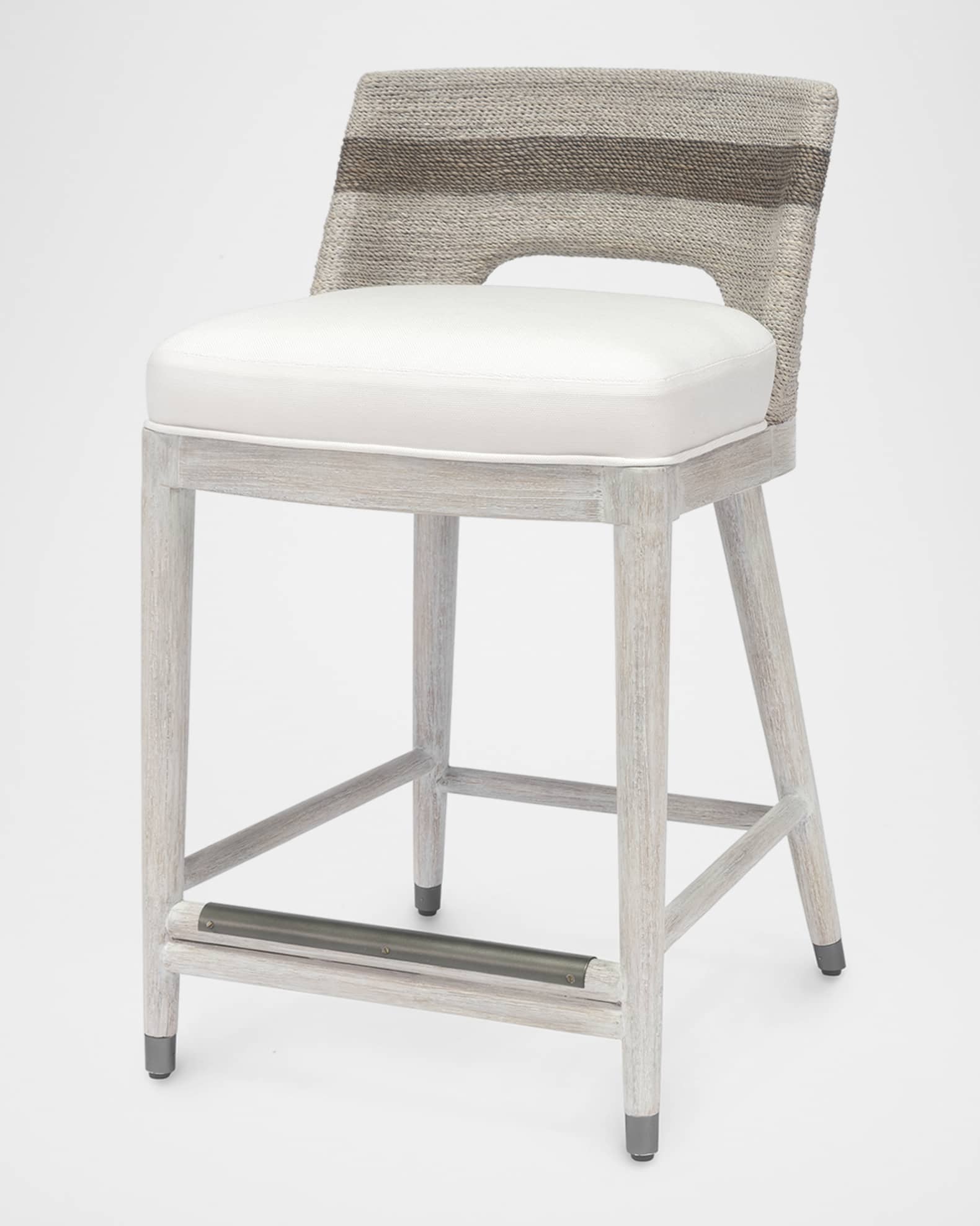 Palecek Fritz Fog White Counter Stool Horchow