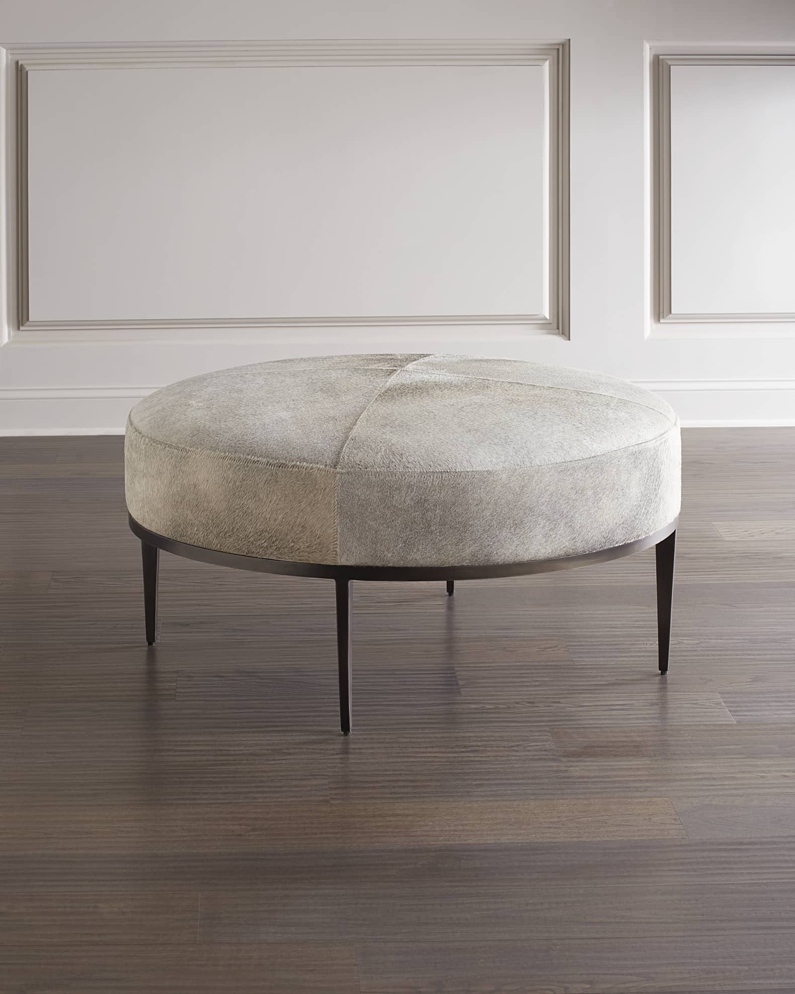 Global Views Urban Hair on Hide Cocktail Ottoman Horchow