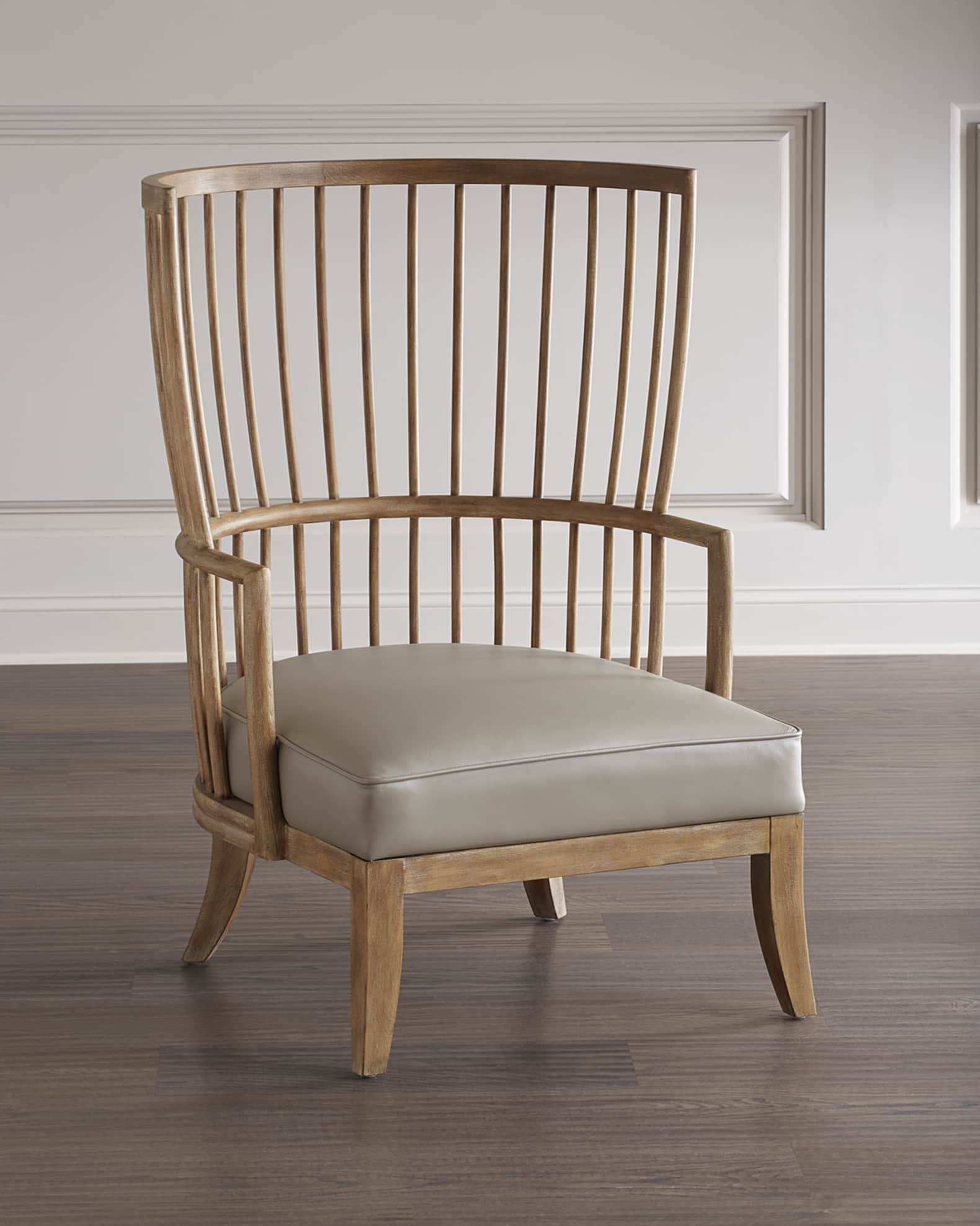 Leather online spindle chair