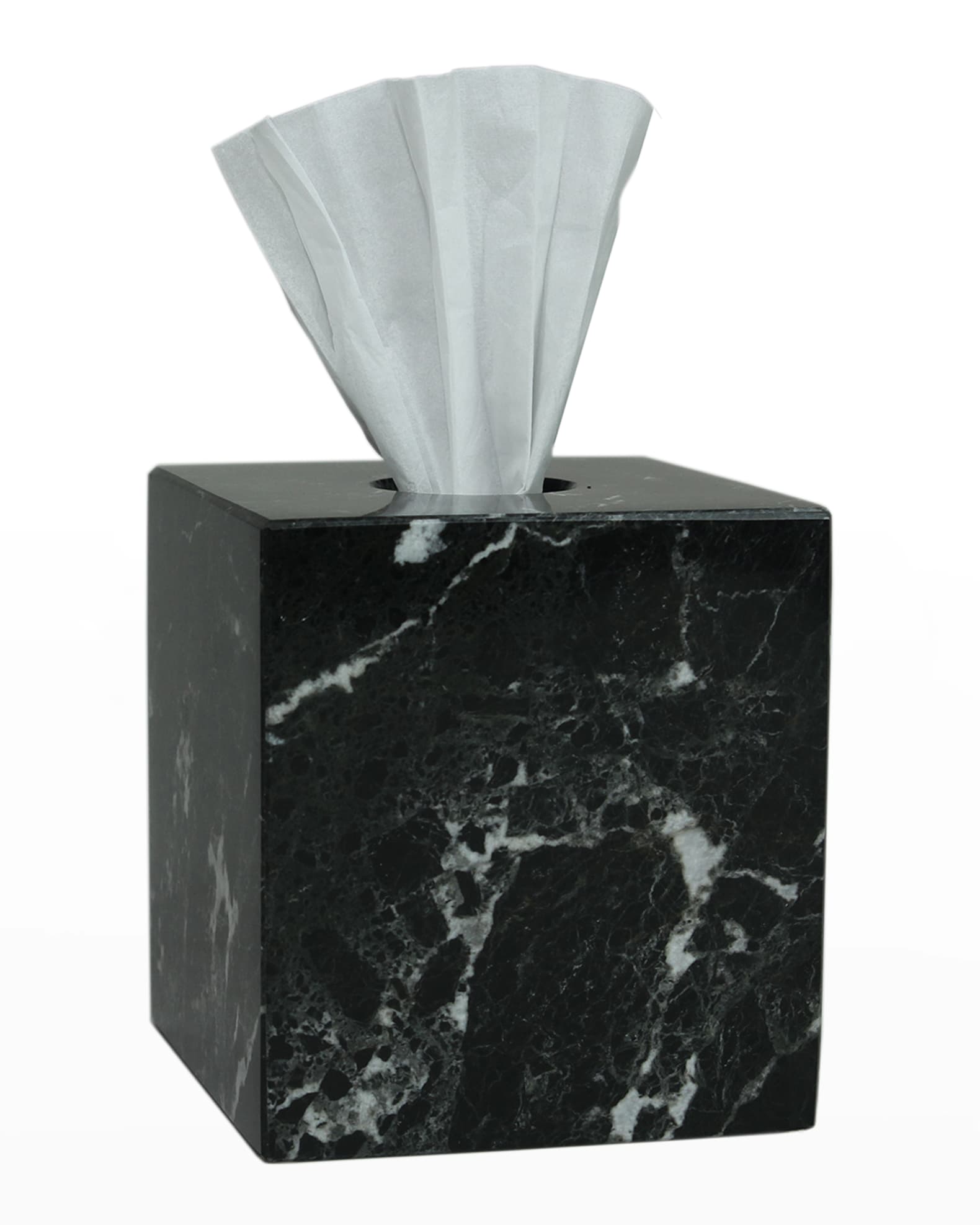 Marble Crafter Myrtus Collection Black Zebra Tissue Box Holder Horchow