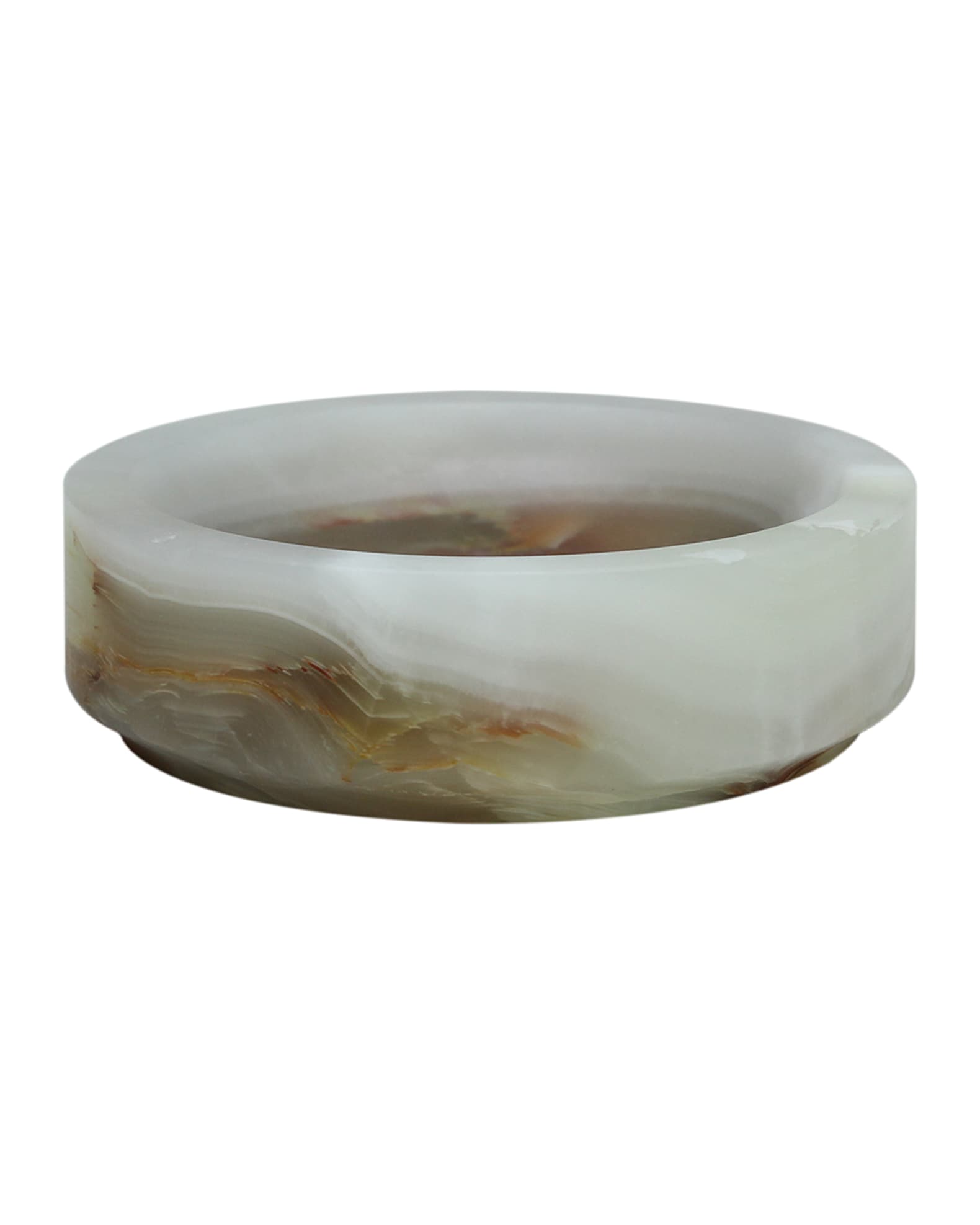 Marble Crafter Eris Collection Light Green Onyx Round Soap Dish