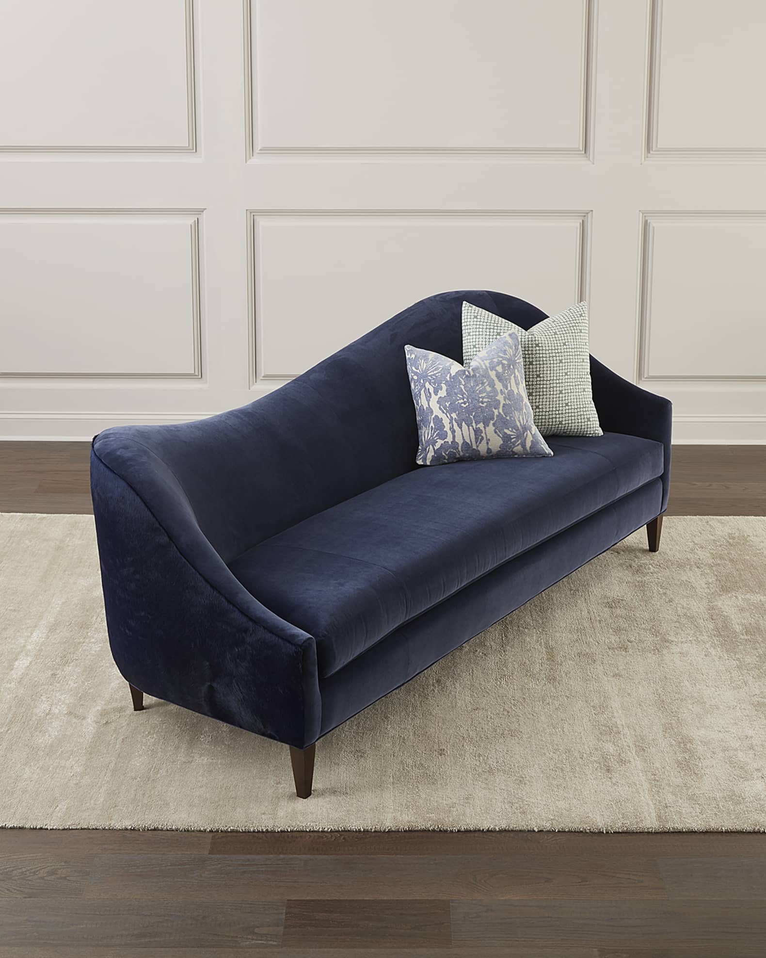 Massoud Ava Upholstered Leather Sofa 92