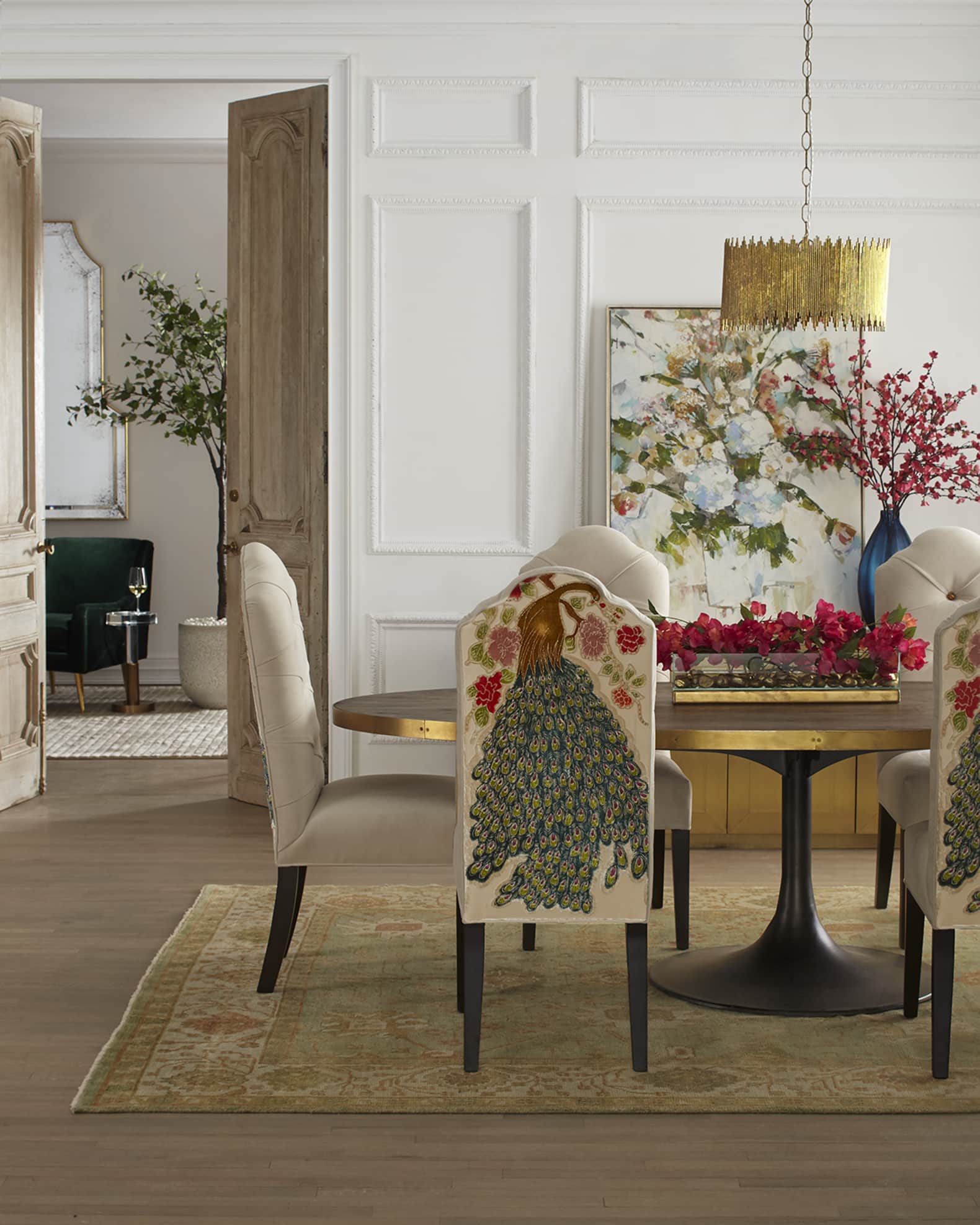 通販サイト一覧 Haute House Machiato Peacock Dining Chair | Horchow キッチン家電