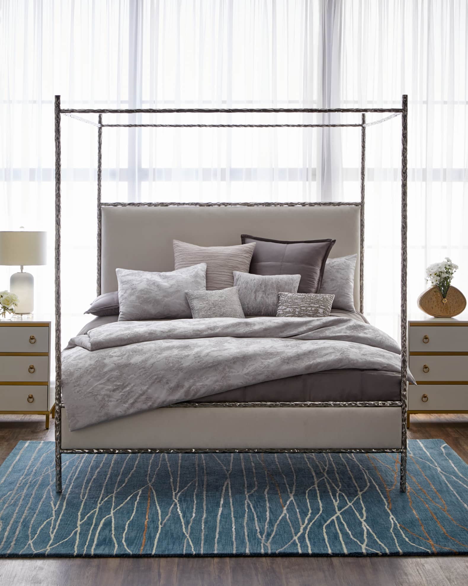 Bernhardt Odette Upholstered Canopy King Bed Horchow