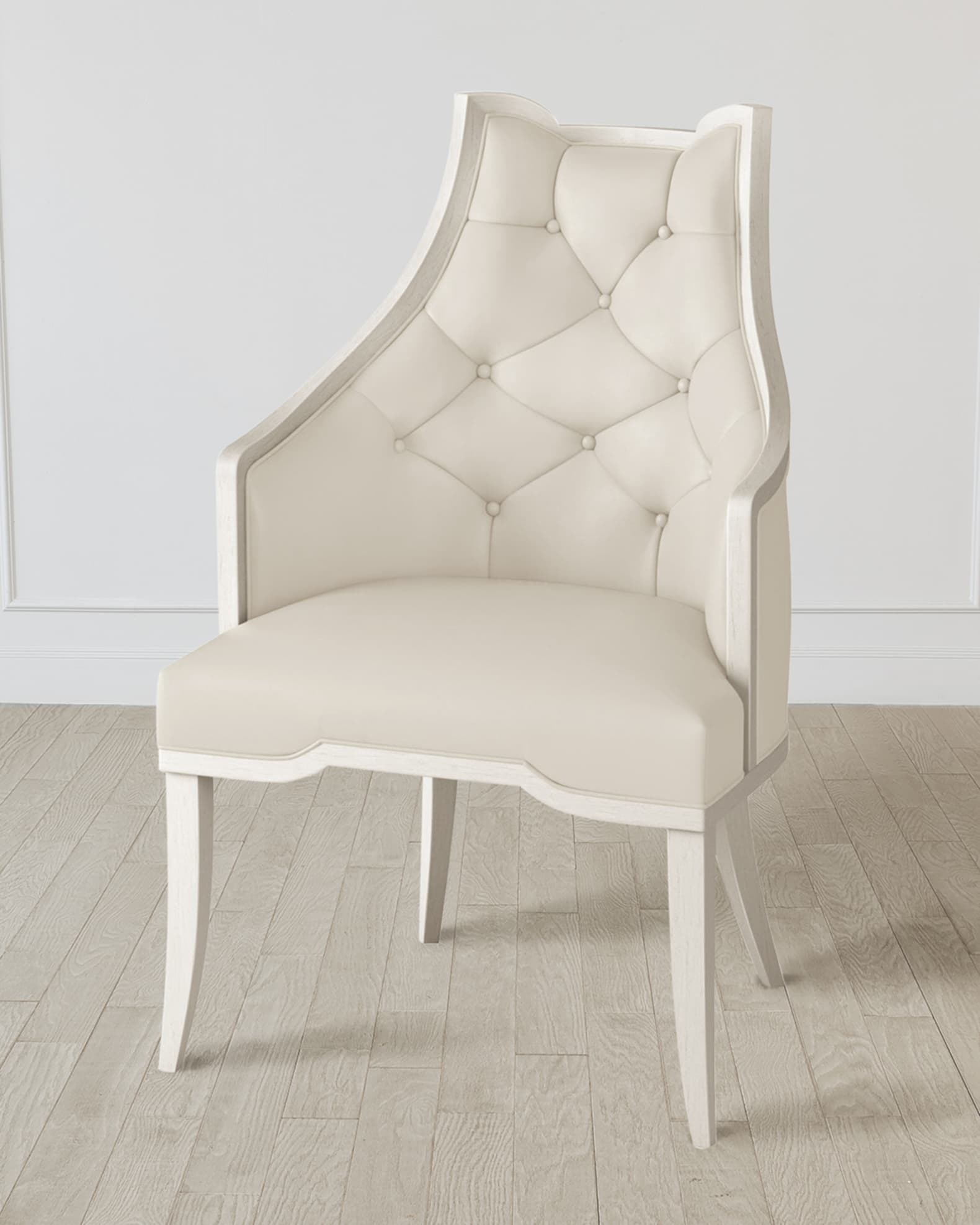 William D Scott Logan Antique White/Milk Arm Chair