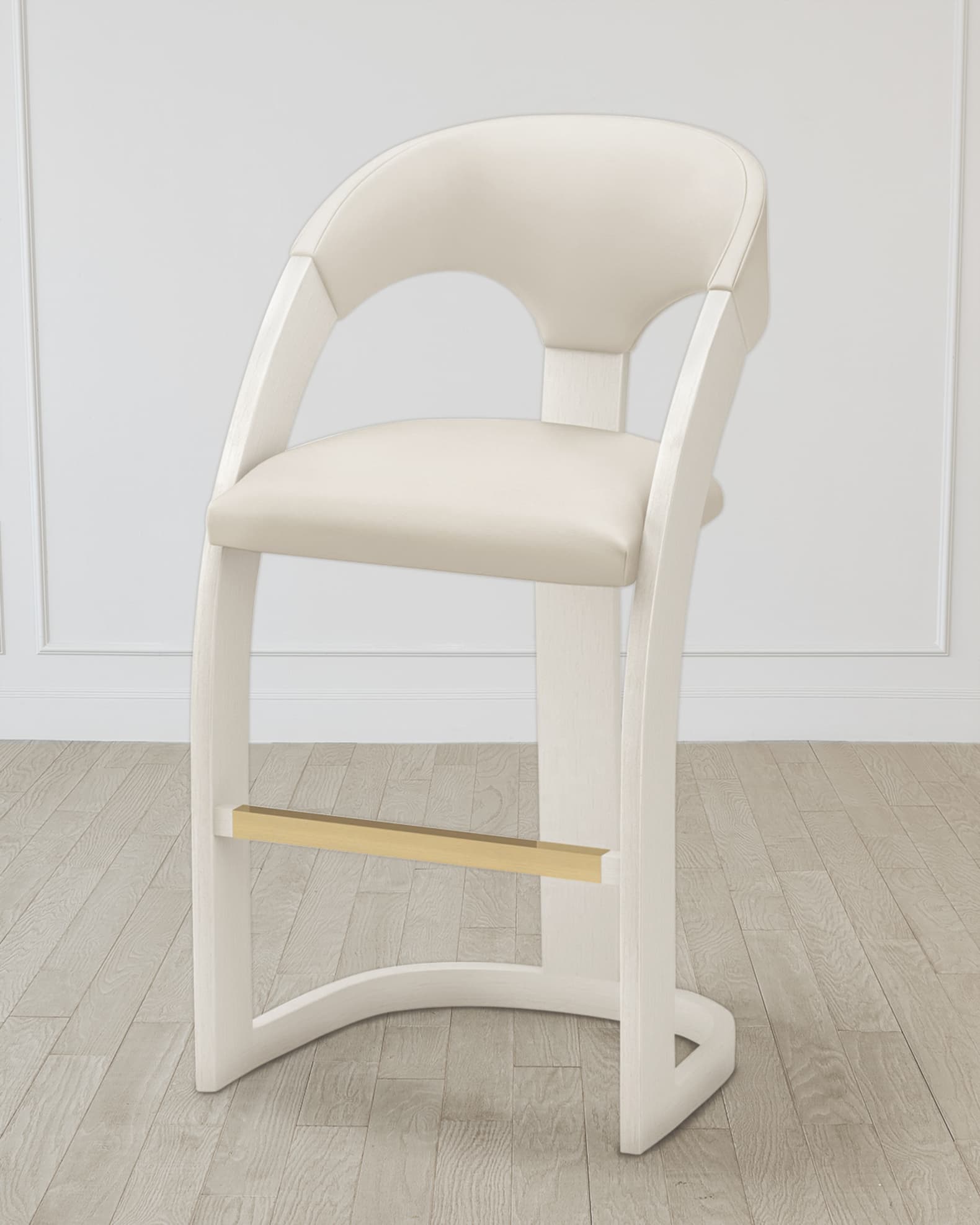 William D. Scott for Global Views Delia Antique White Bar Stool