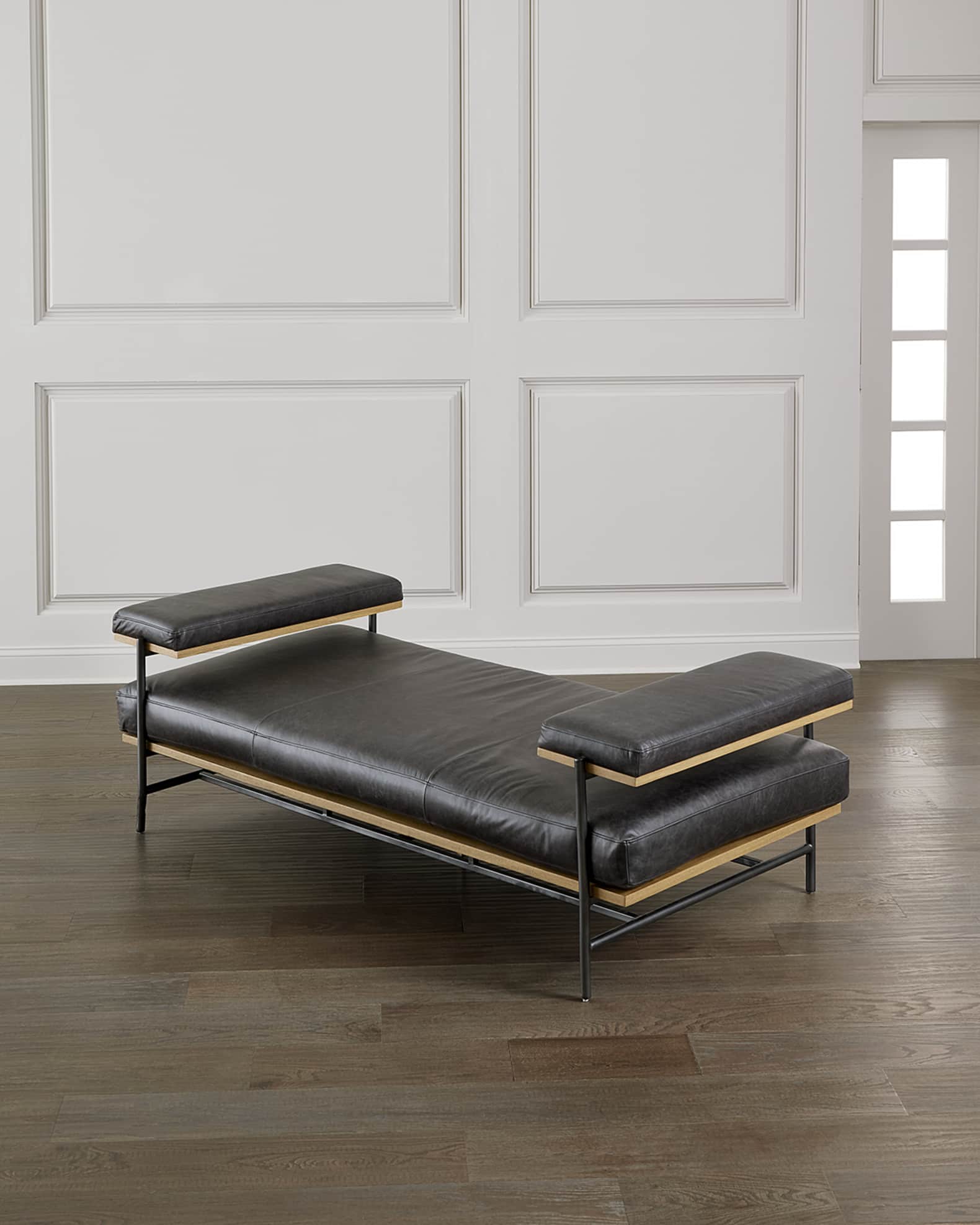 Four Hands Gia Modern Leather Chaise
