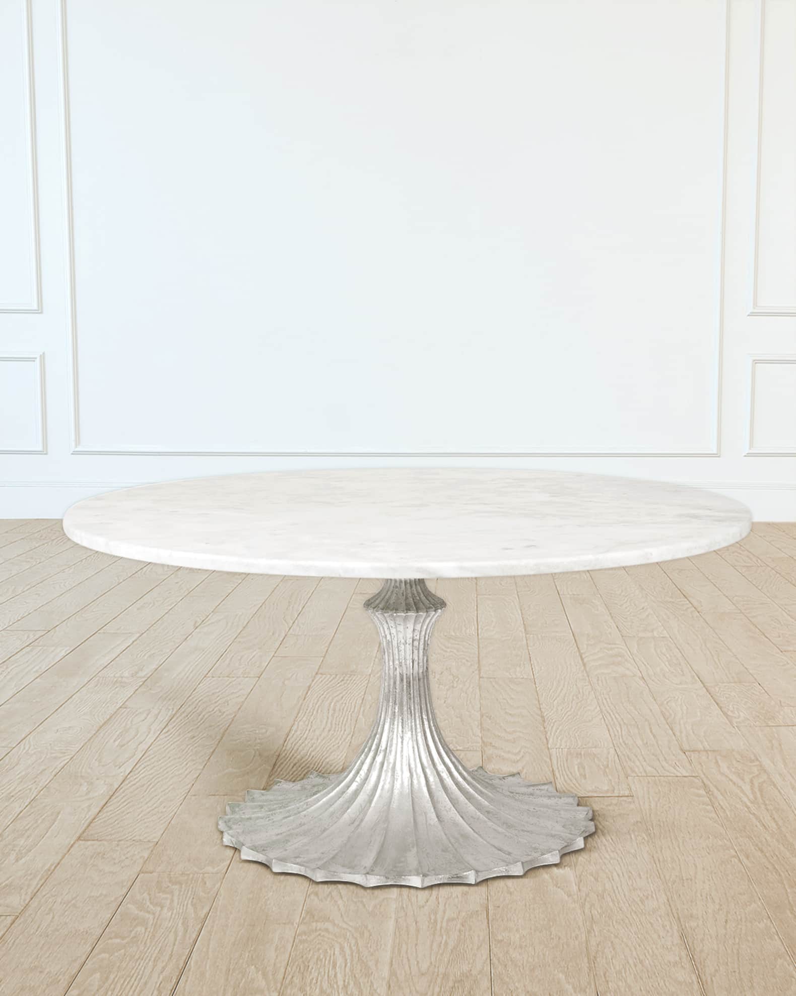 William D. Scott for Global Views 60" Marble Top Dining Table Horchow