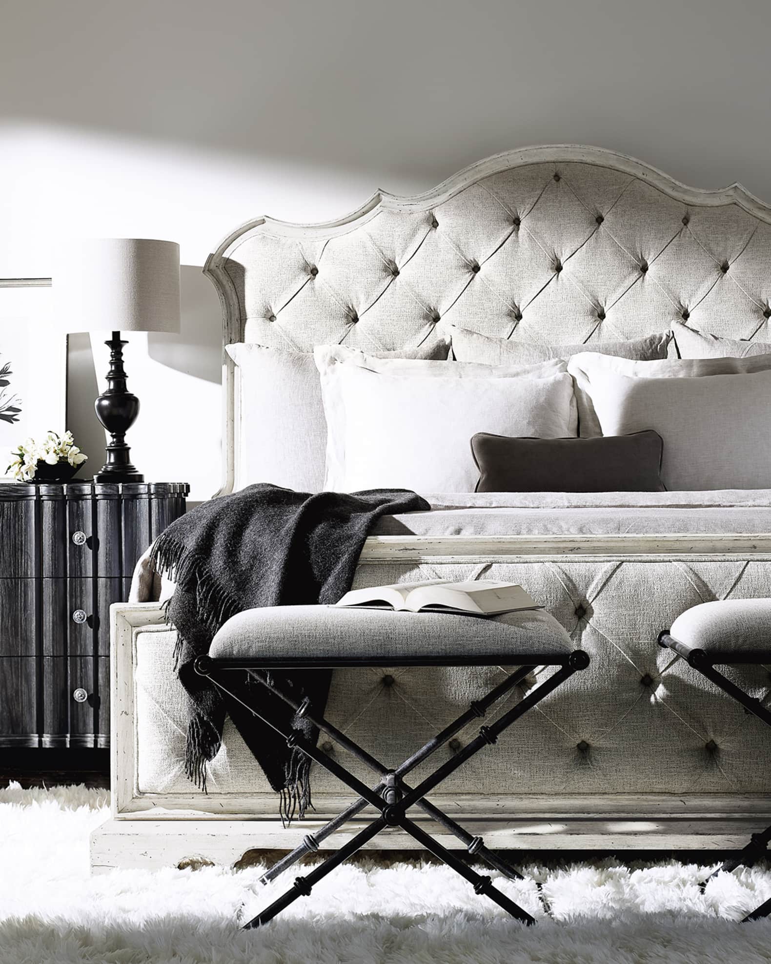 Cal king upholstered on sale bed