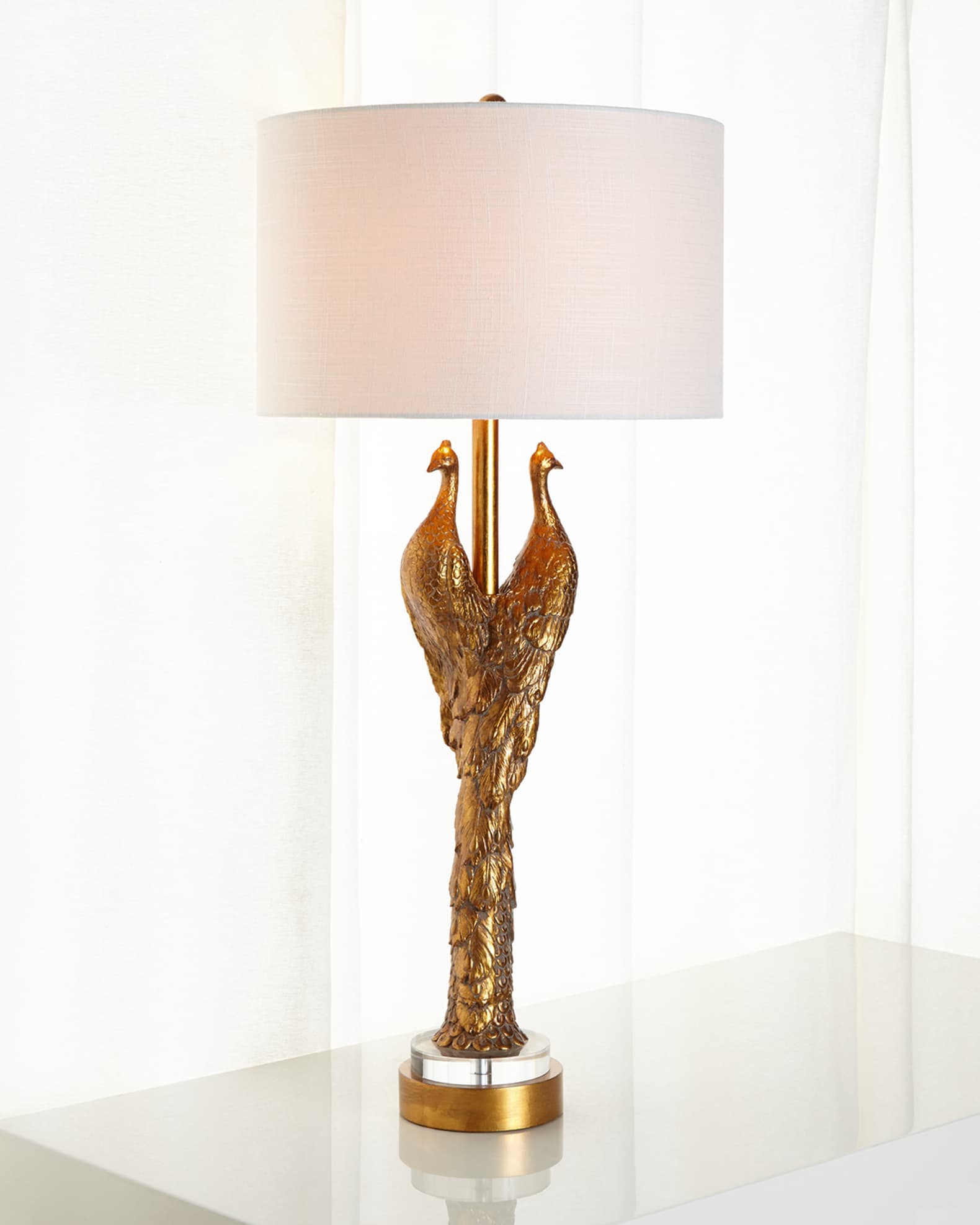 Gold peacock lamp discount