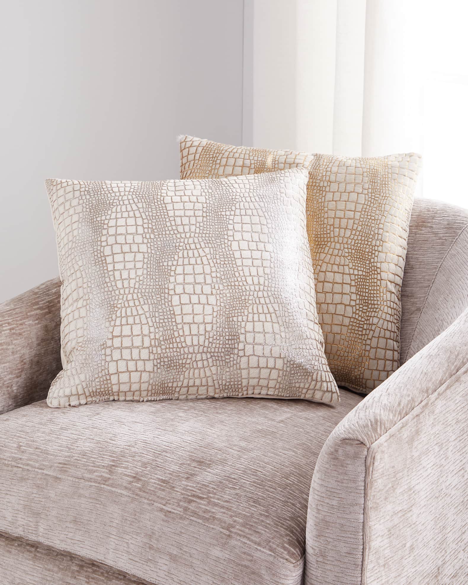 Massoud Coco Hair Hide Pillow, 19"Sq.
