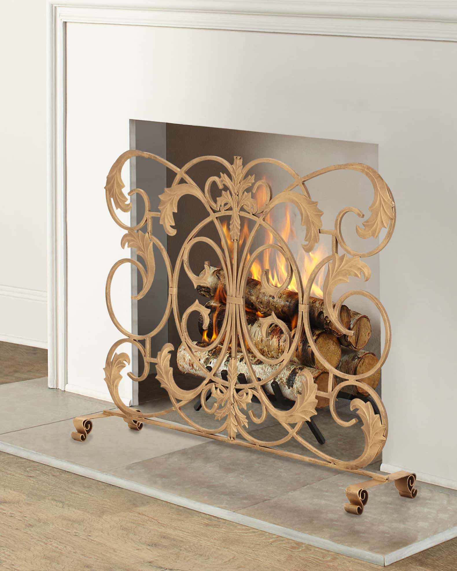 Leaf Scroll Fire Screen
