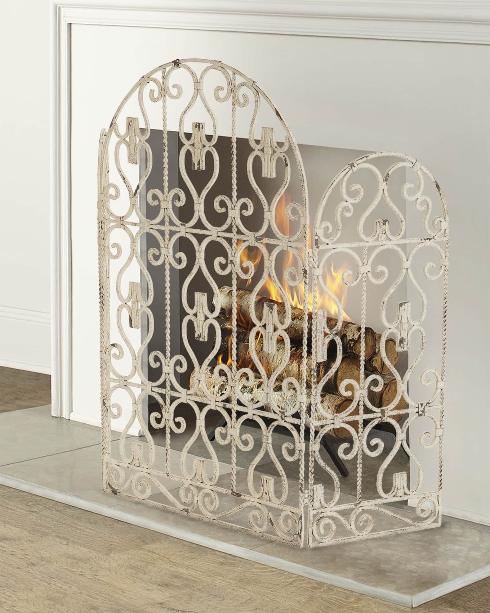 Arched Top 3-Panel Fire Screen