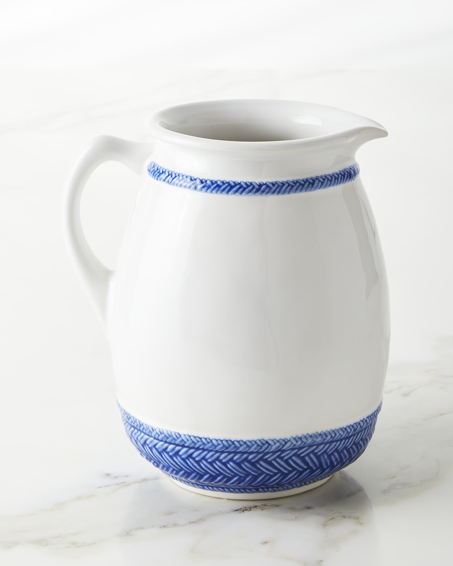 Juliska Le Panier Ceramic Pitcher Delft Blue Horchow