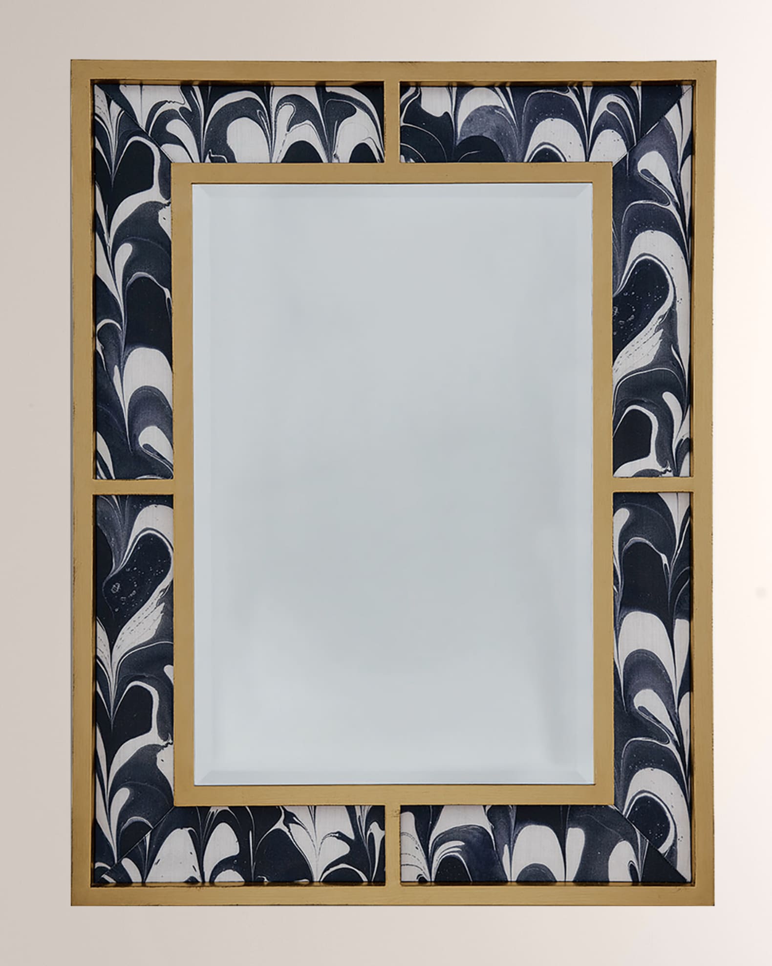Port 68 Bedford Mirror with Black Orchid Fabric