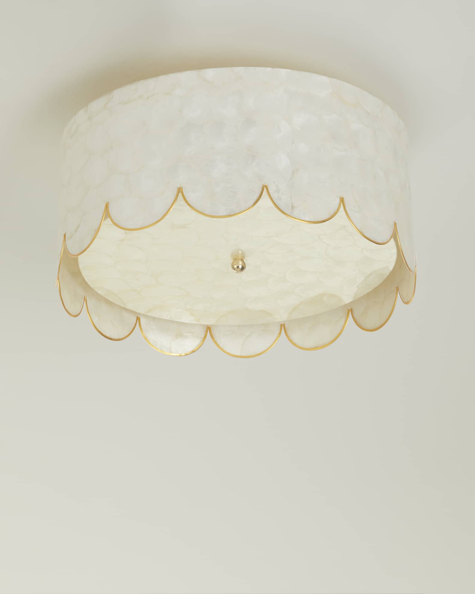 Linen Flower Scallop Flush Mount