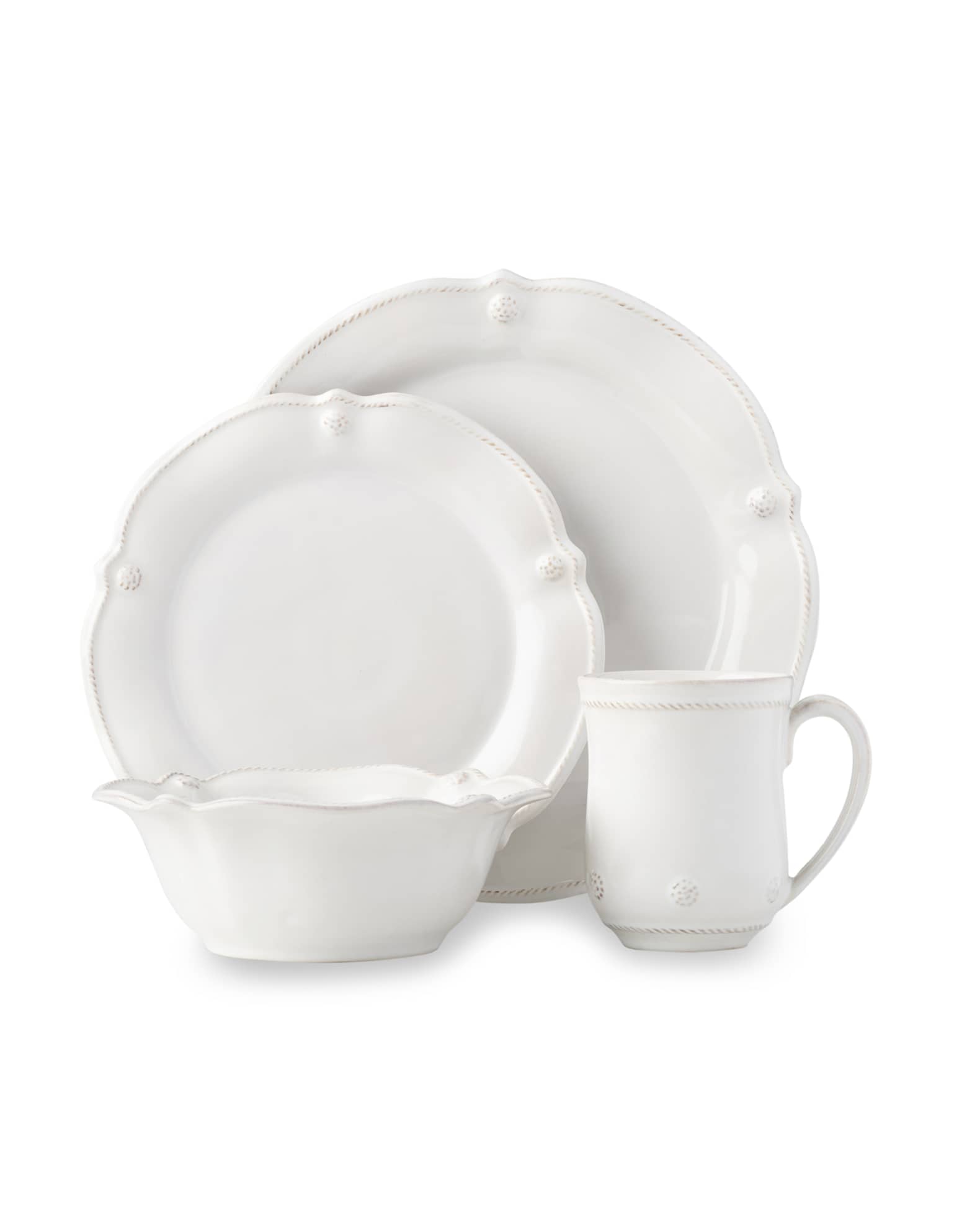 Juliska Berry & Thread Flared 4pc Place Setting Whitewash Horchow